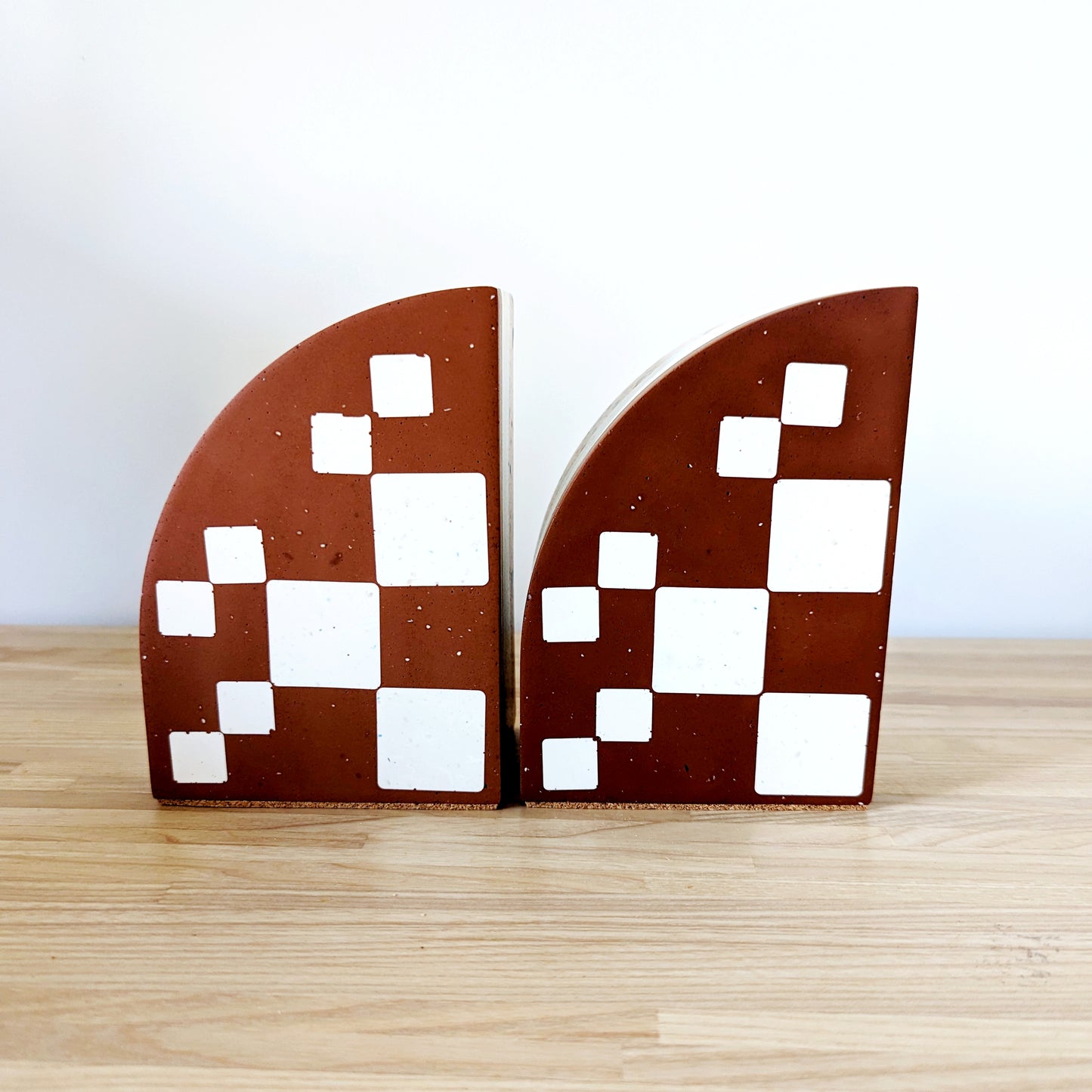 Checkered Terrazzo Curve Bookend (Set of 2)