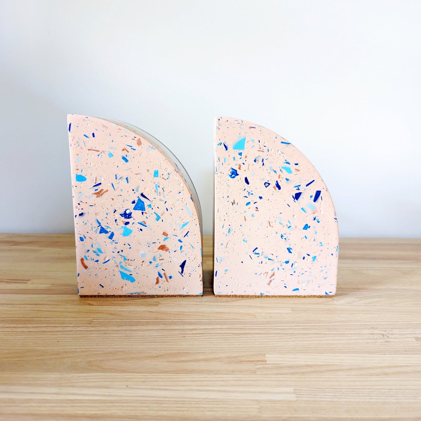 Checkered Terrazzo Curve Bookend (Set of 2)