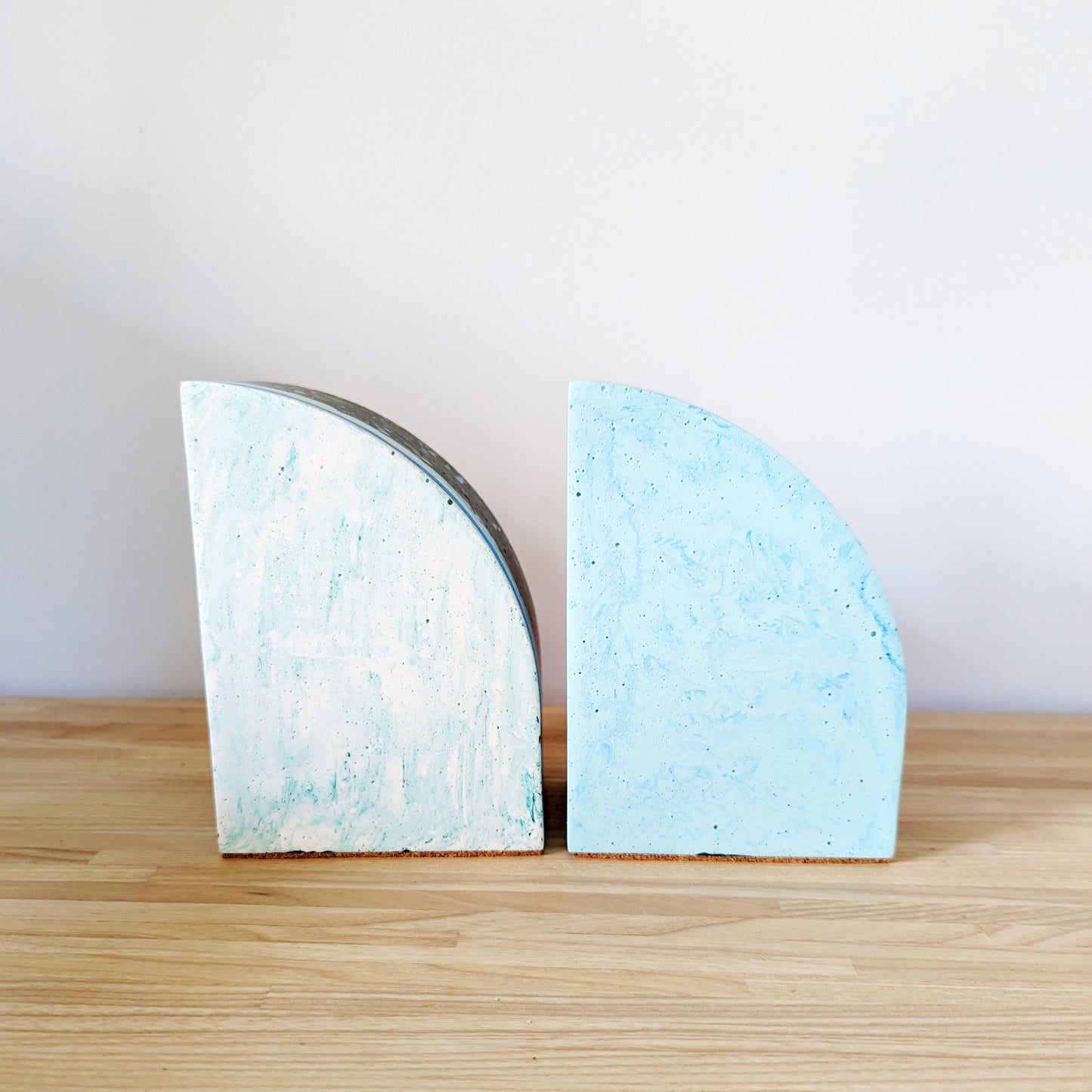 Dark Green Terrazzo Curve Bookend (Set of 2)