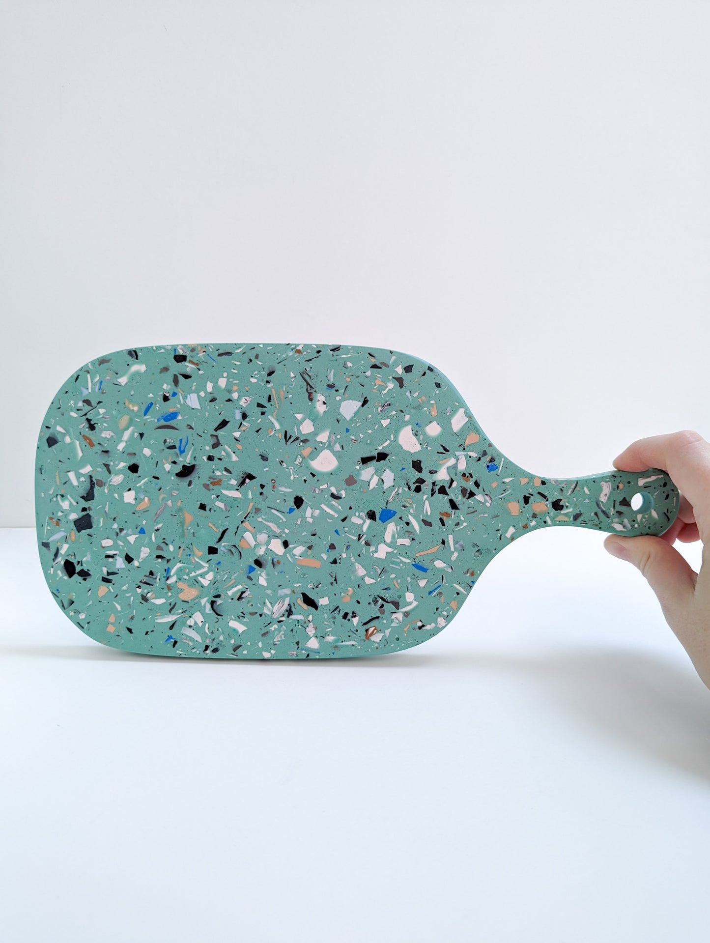Sea-Green Marbled Handled Tray