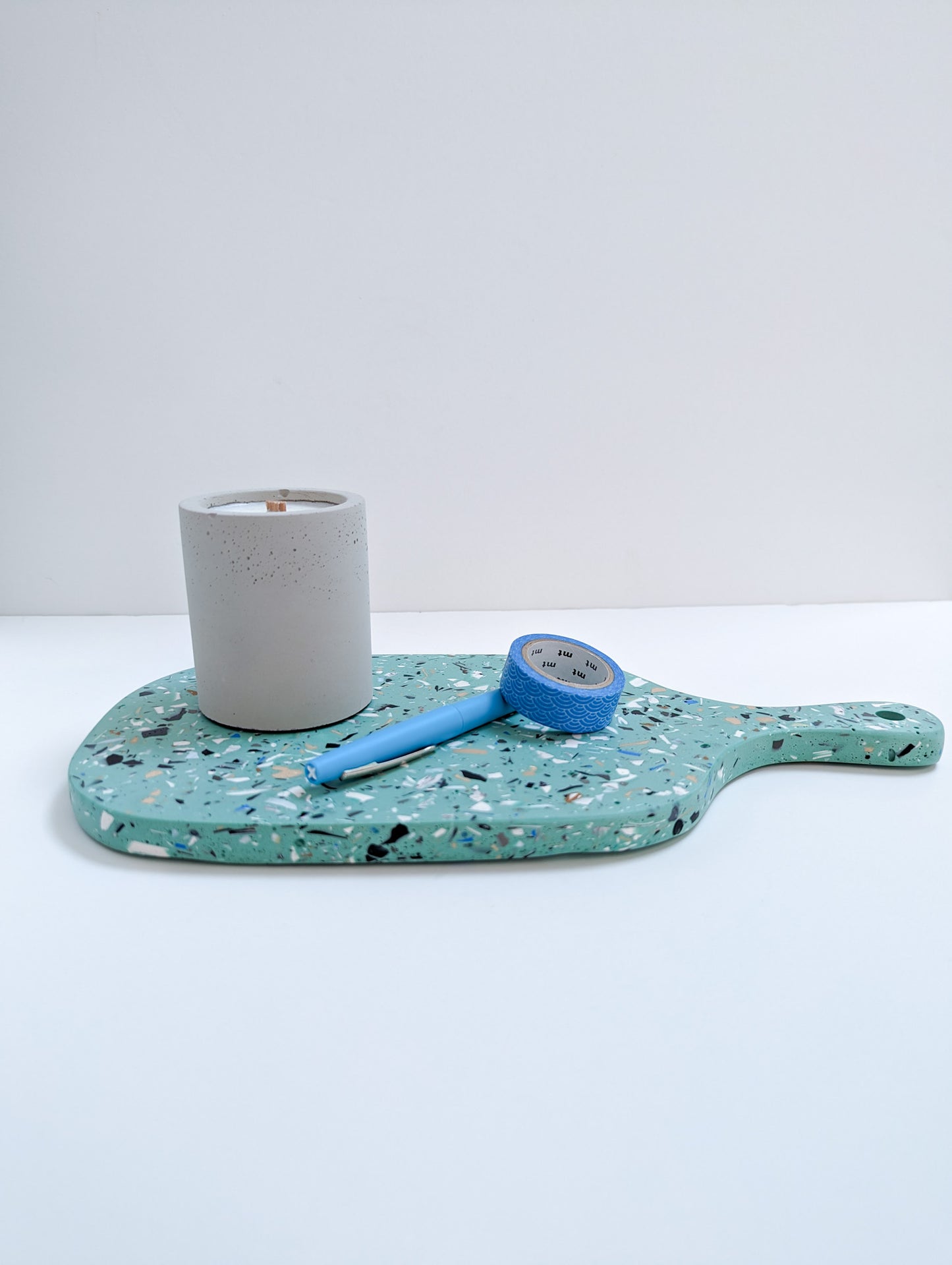 Sea-Green Marbled Handled Tray