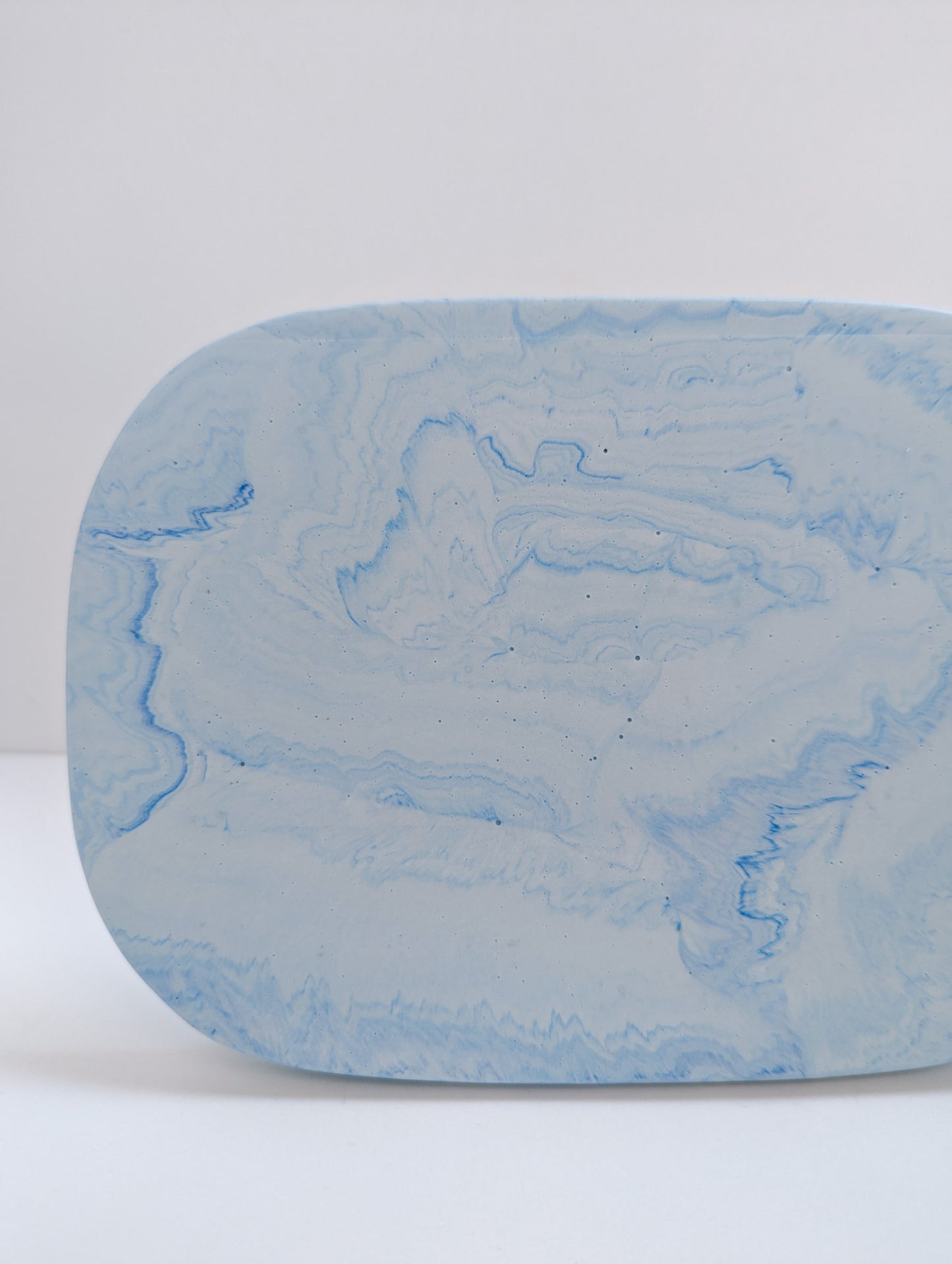Blue Marbled Handled Tray