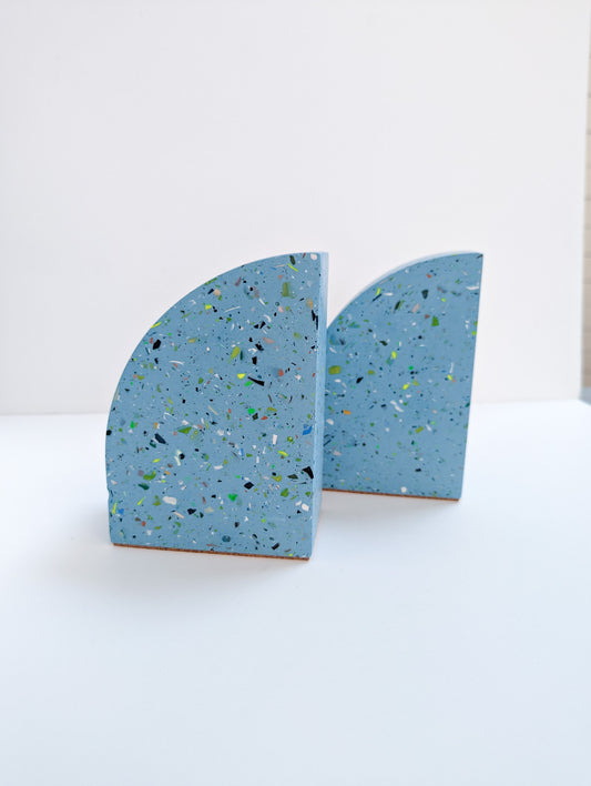 Sky Blue Terrazzo Curve Bookend