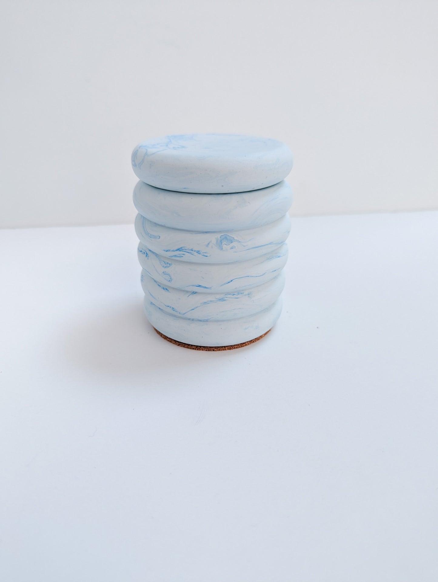 Marbled Lidded Wave Jar