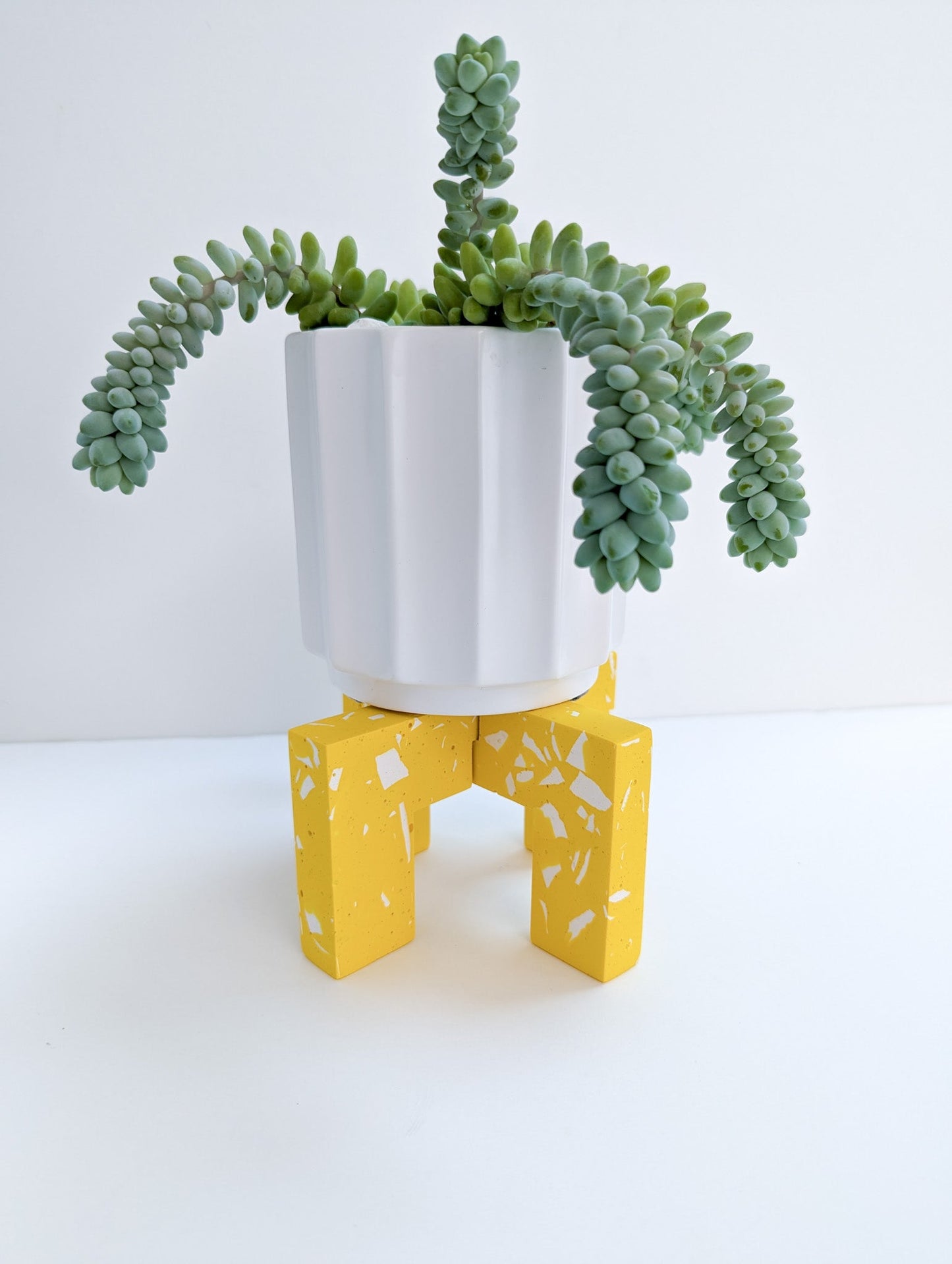 Yellow Terrazzo Interlocking Plant Pedestal