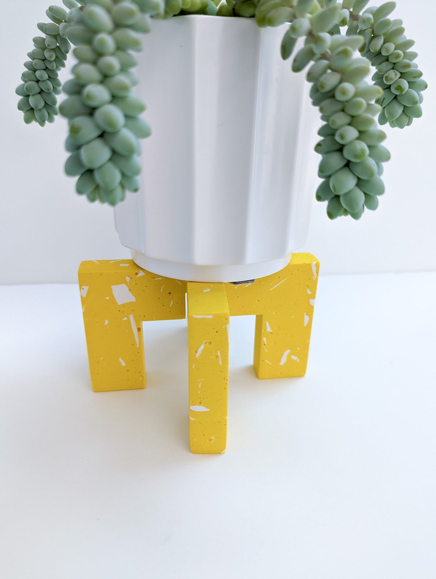 Yellow Terrazzo Interlocking Plant Pedestal
