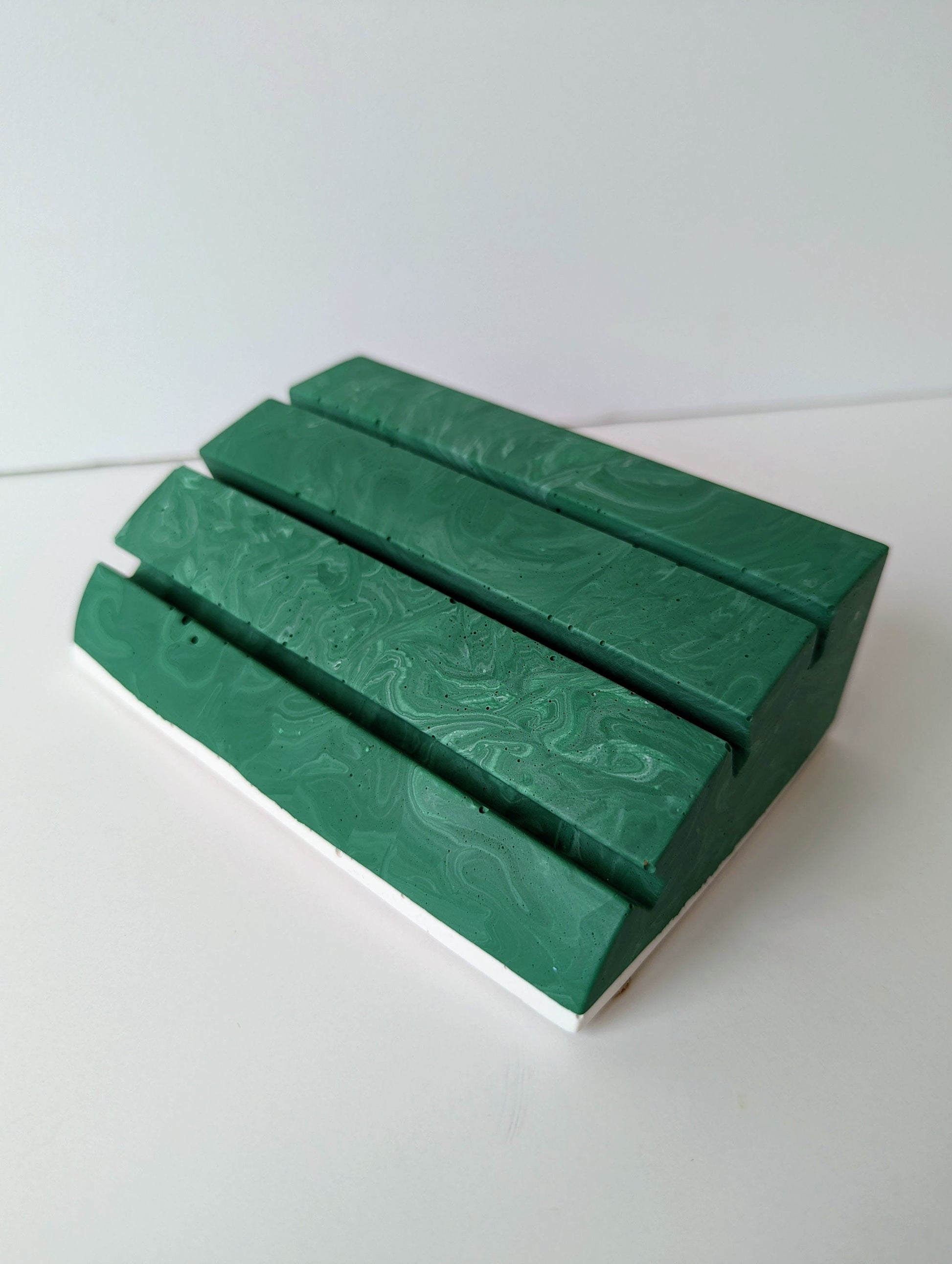 Green & White Marbled Ring Holder Dish