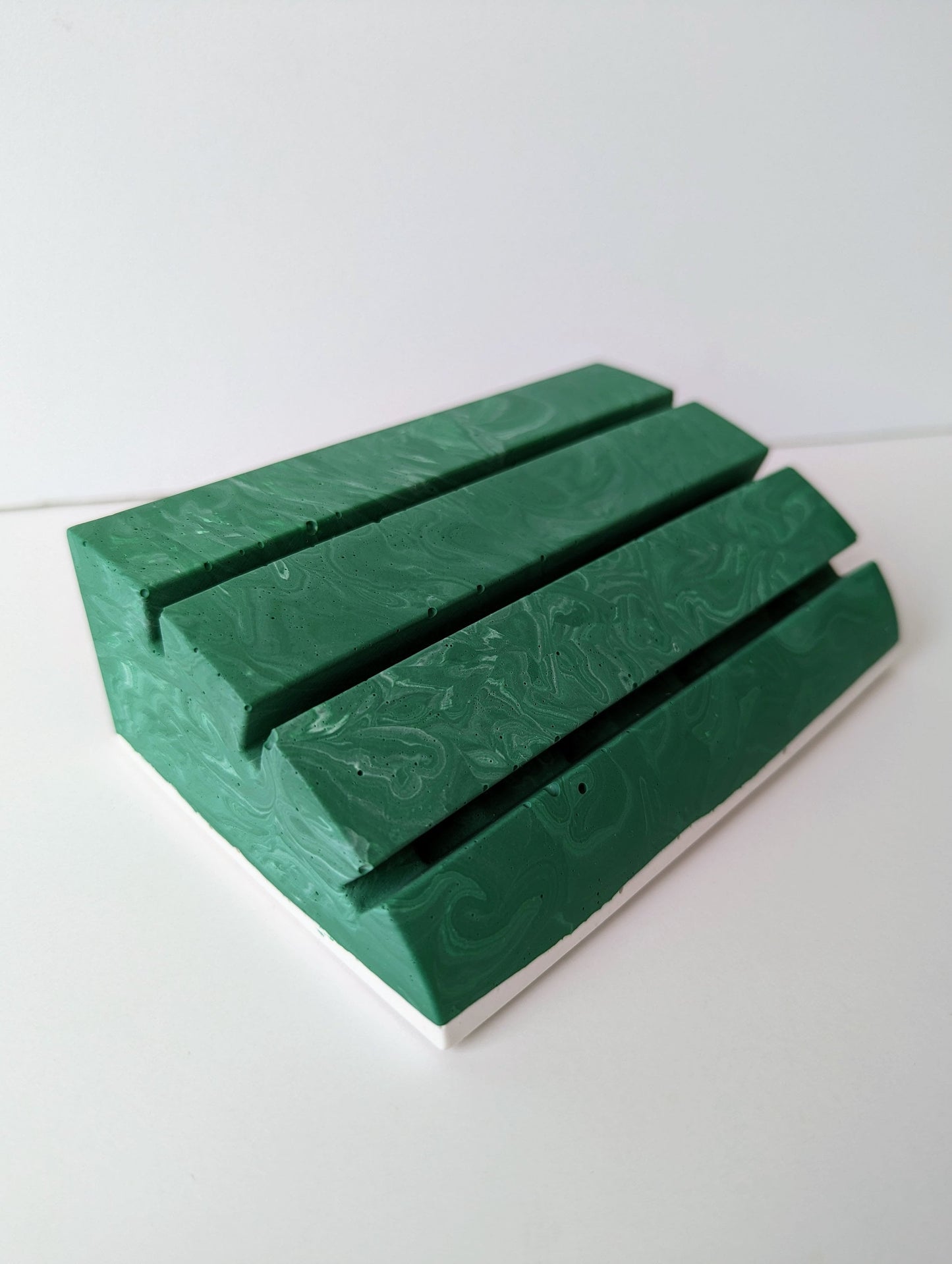 Green & White Marbled Ring Holder Dish