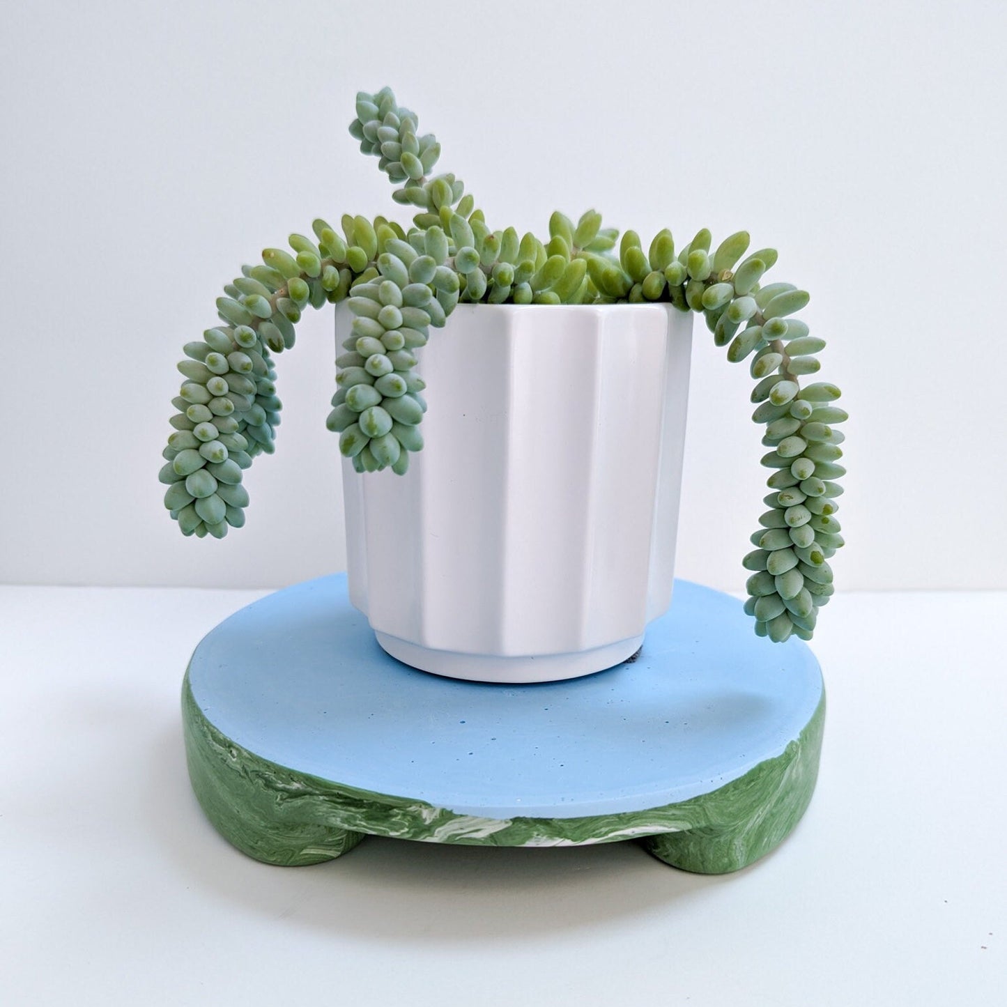 Marbled Footed Plant Pedestal or Tray
