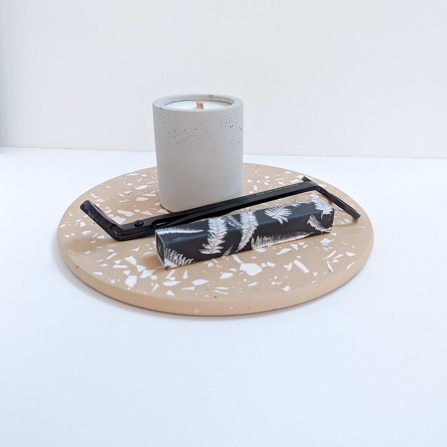 Tan Terrazzo Round Catchall Tray