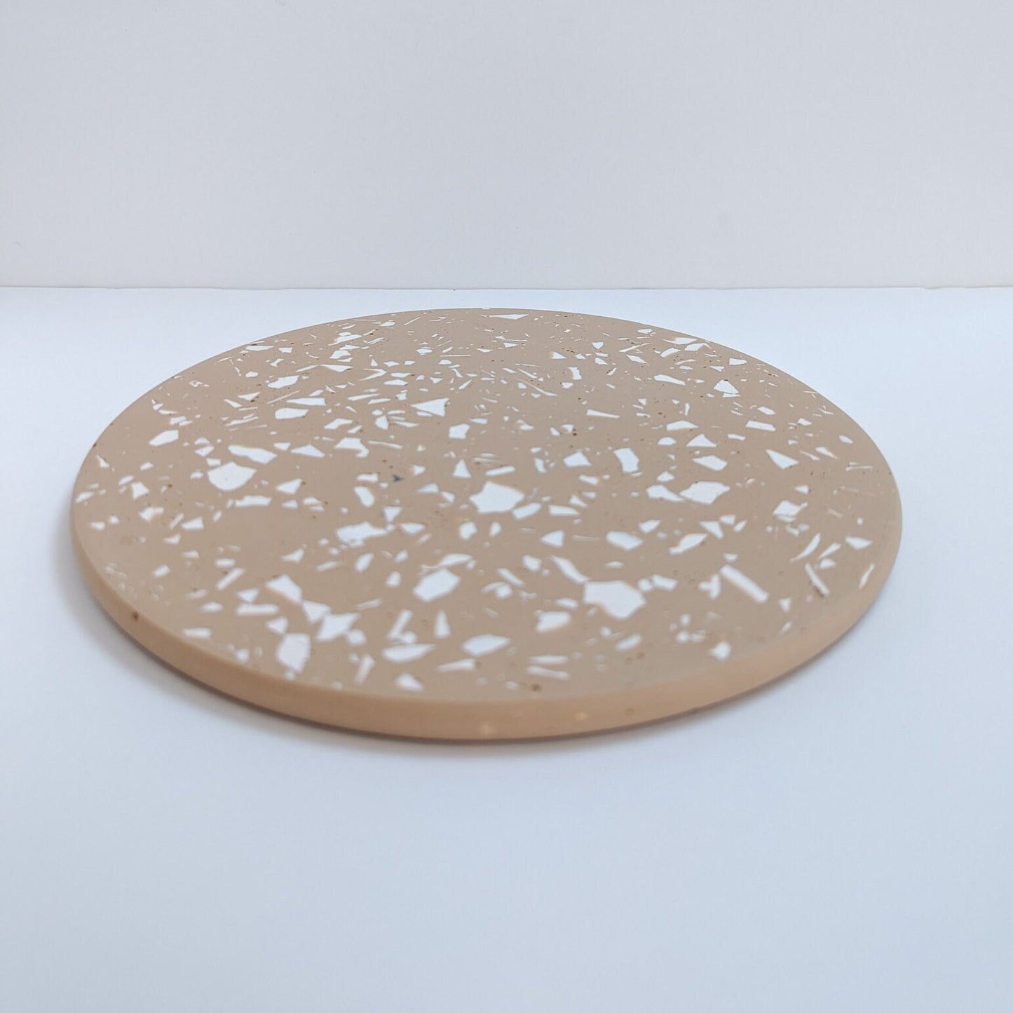 Tan Terrazzo Round Catchall Tray