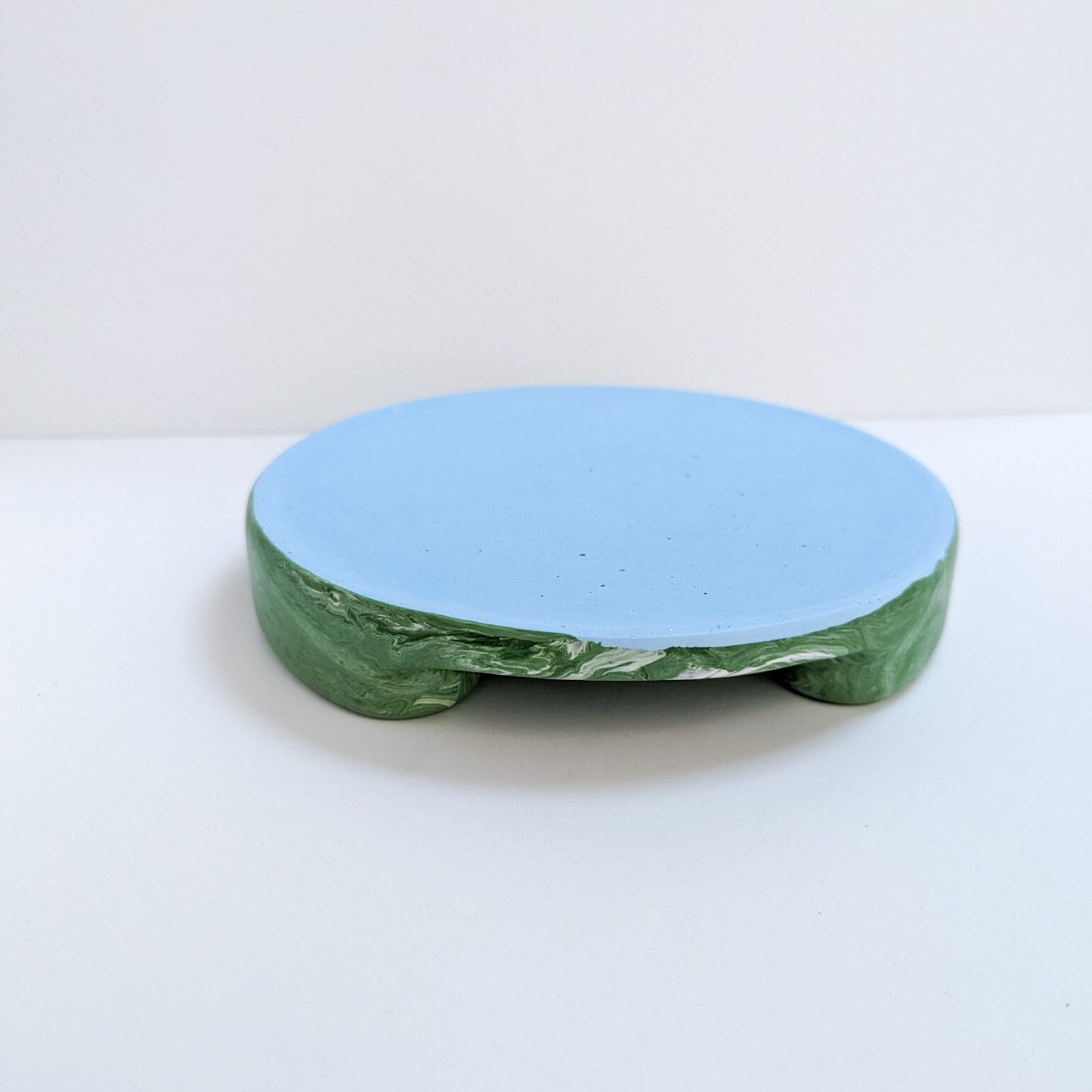 Marbled Footed Plant Pedestal or Tray
