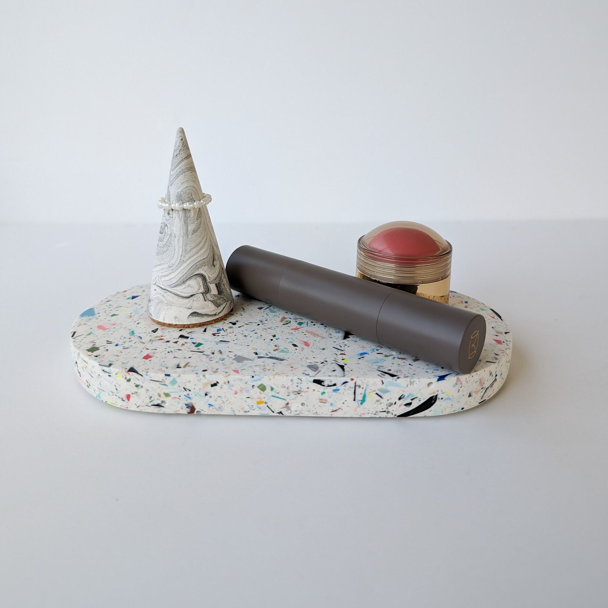 Marbled Blue and White Ring Cone Holder