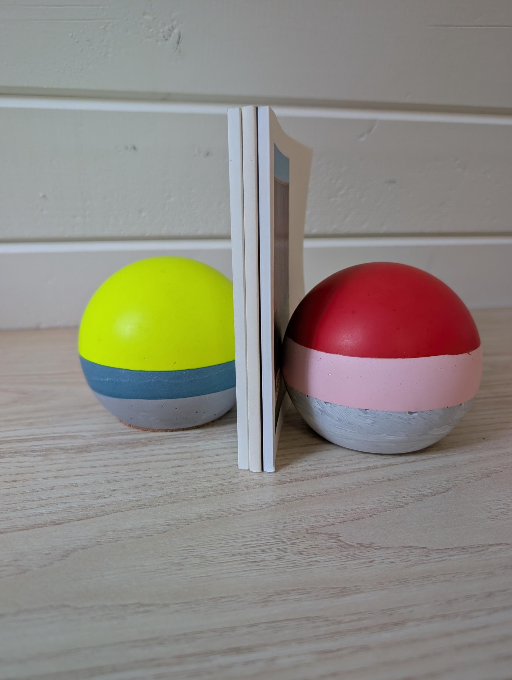 Neon Yellow Sphere Bookend or Doorstop