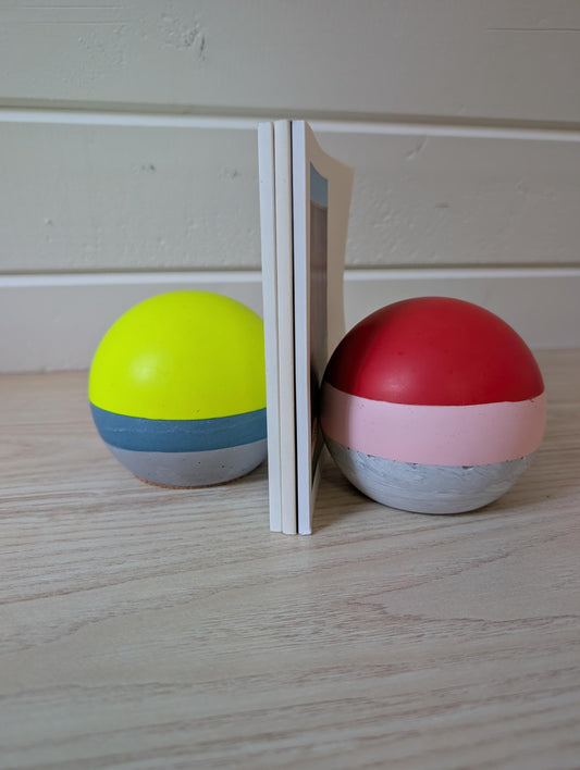 Neon Yellow Sphere Bookend or Doorstop