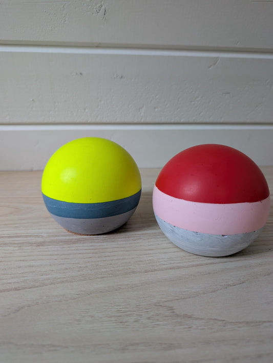 Neon Yellow Sphere Bookend or Doorstop