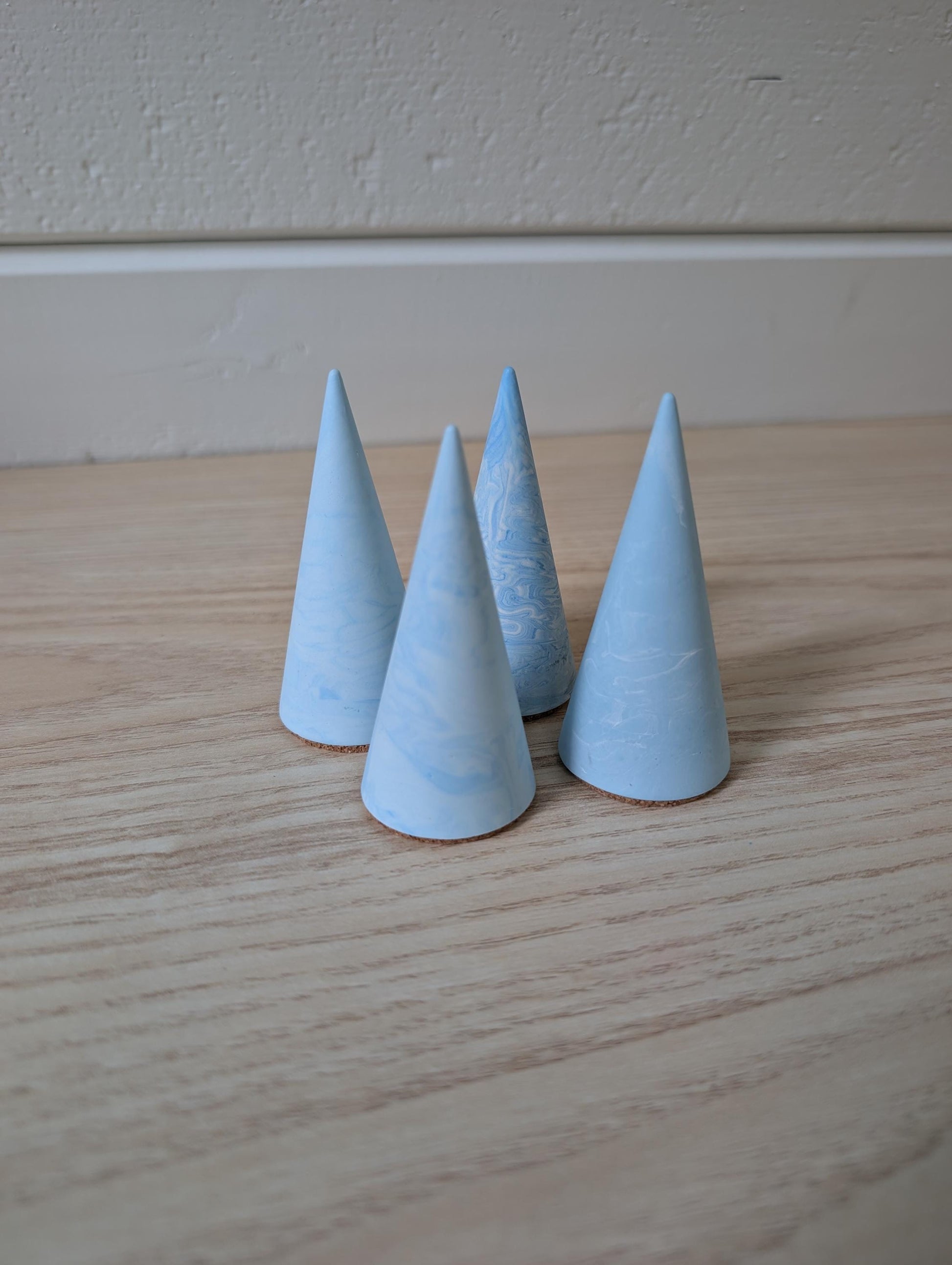 Marbled Blue and White Ring Cone Holder