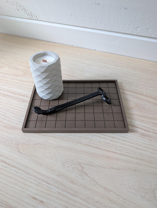 Chocolate Brown Checkerboard Decorative Tray
