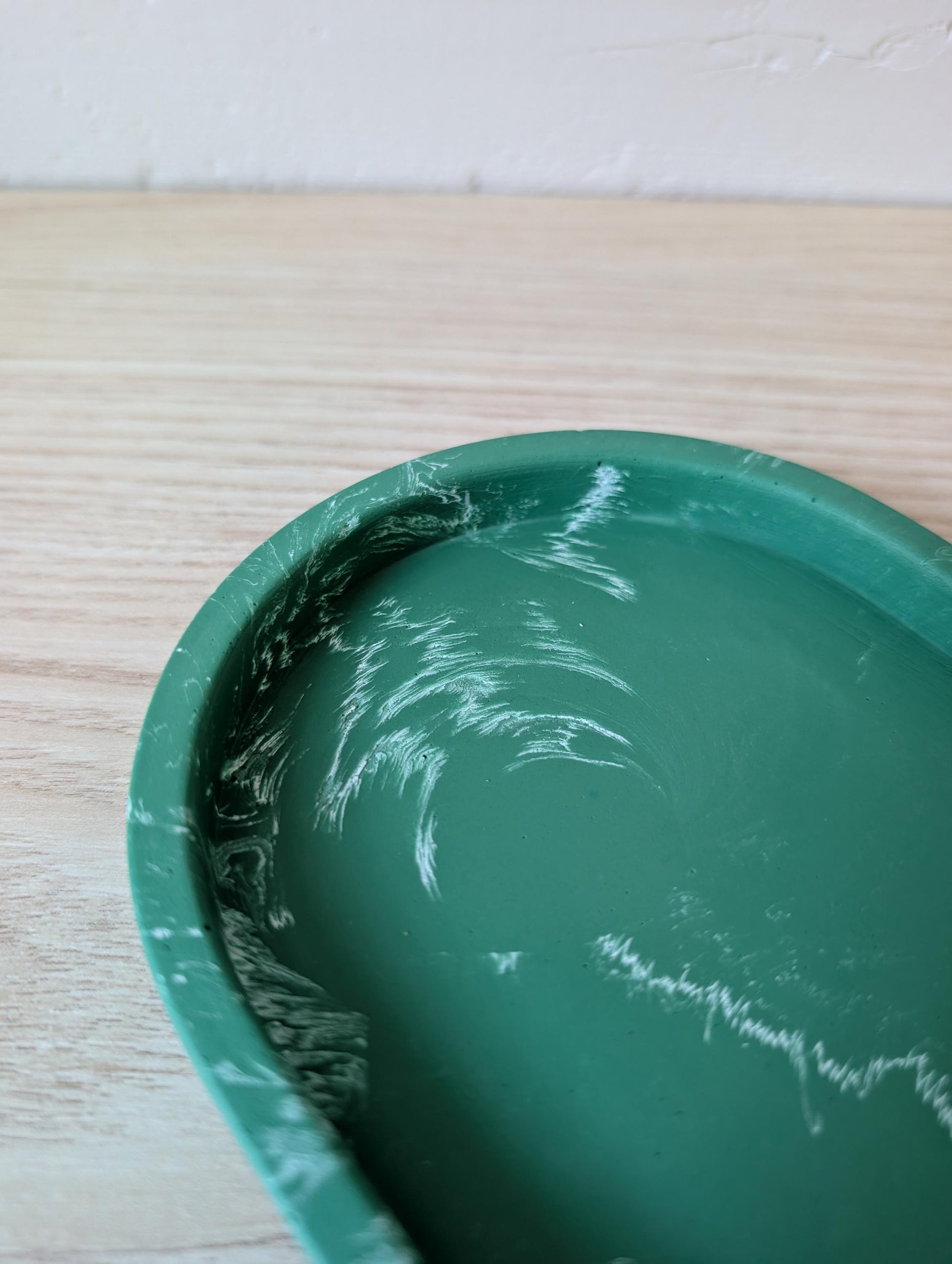 Green Marbled Oval Decorative Tray