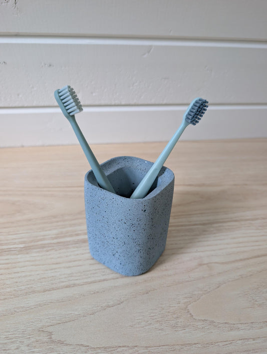 Blue Concrete Toothbrush Holder