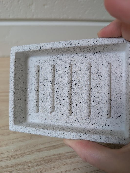Modern White Stone Concrete Soap Dish