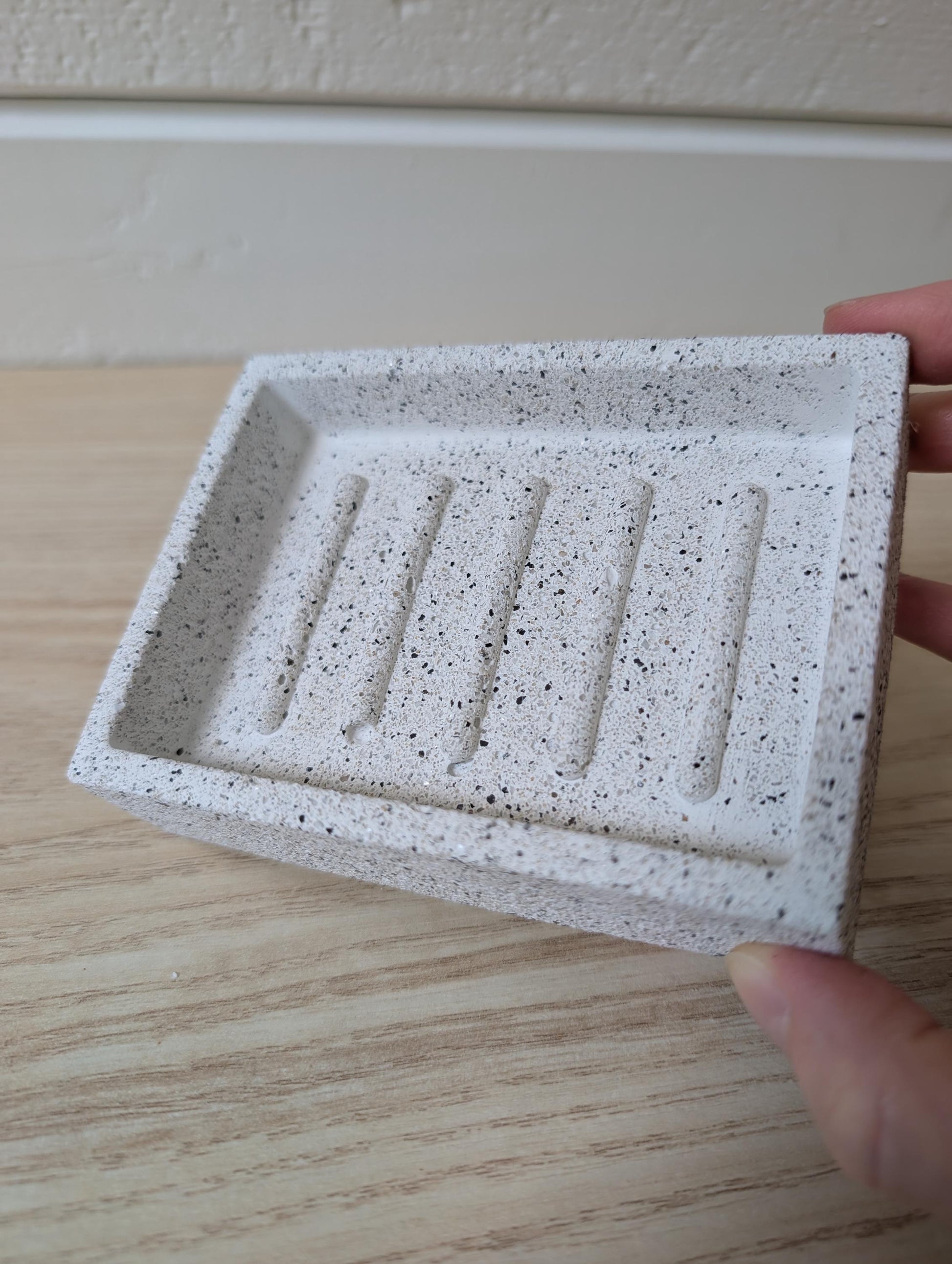 Modern White Stone Concrete Soap Dish