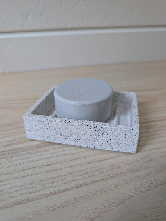 Modern White Stone Concrete Soap Dish