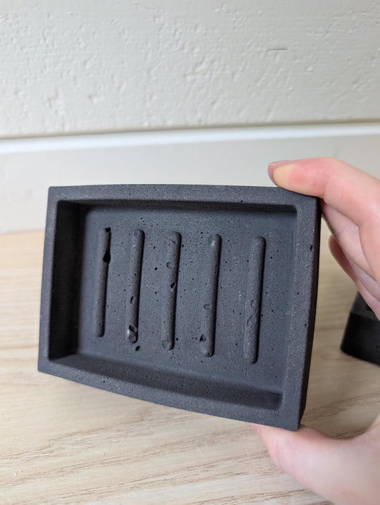 Modern Black Stone Concrete Soap Dish