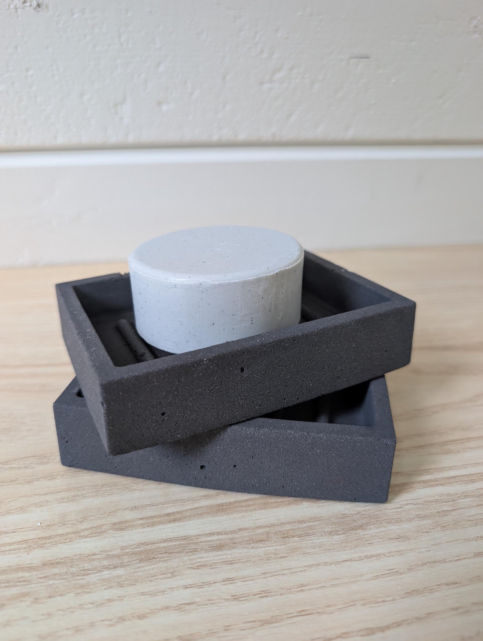 Modern Black Stone Concrete Soap Dish