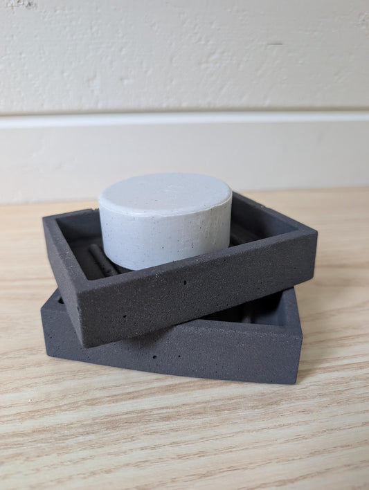 Modern Black Stone Concrete Soap Dish