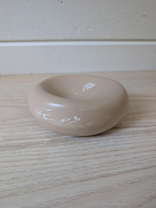 Tan Marbled Aesthetic Jewelry Dish