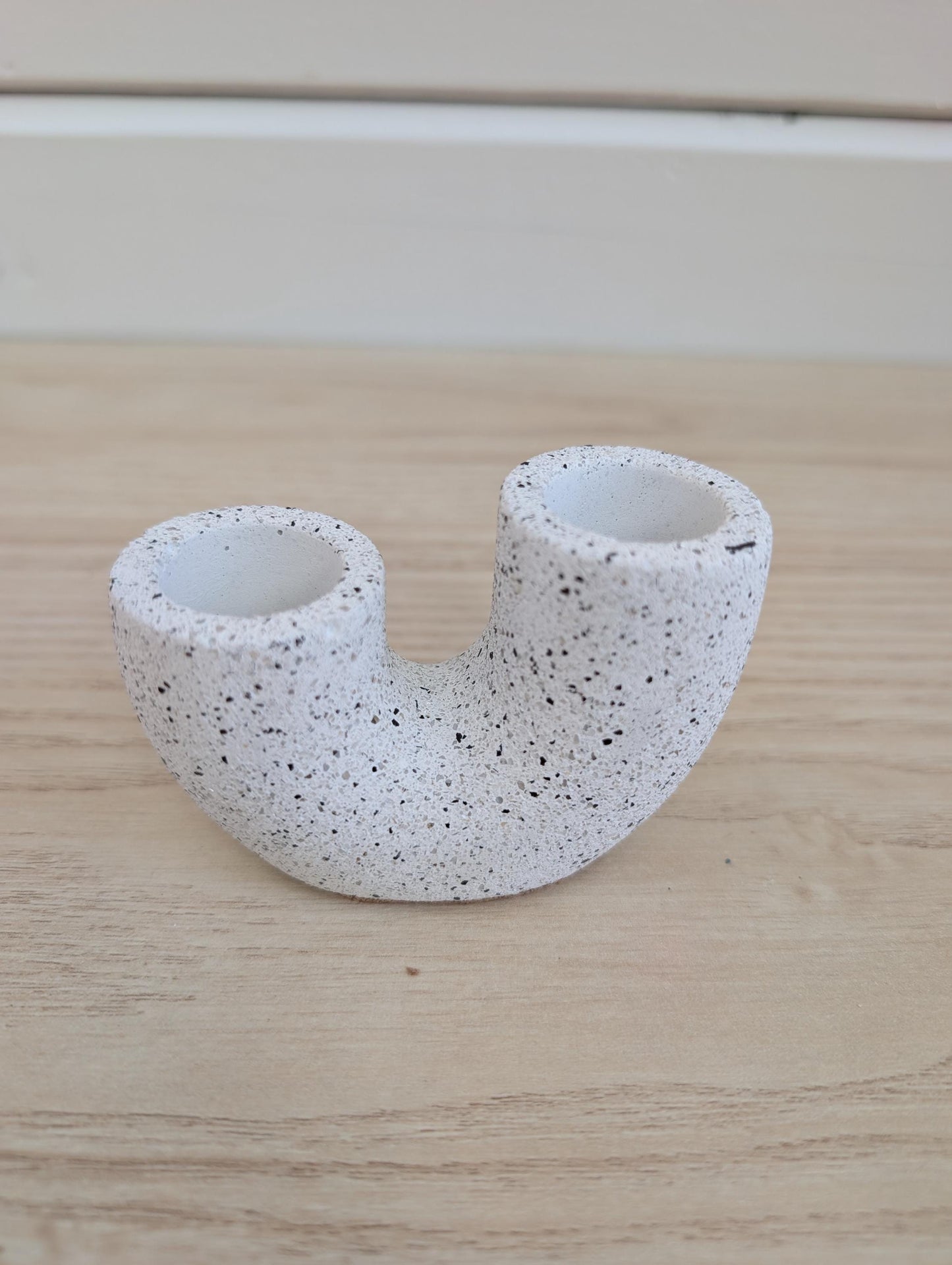 Concrete Double Taper Candle Holder