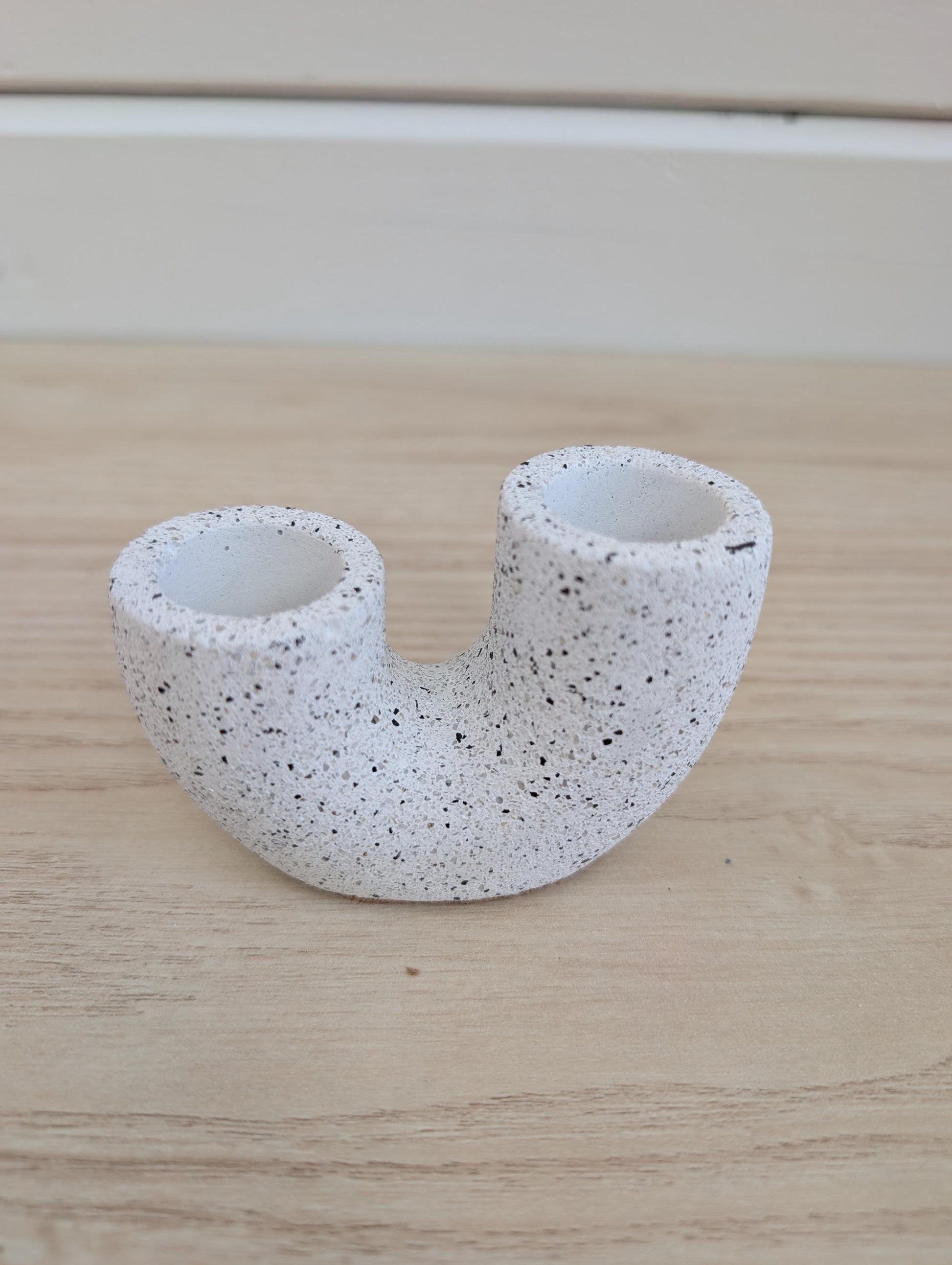 Concrete Double Taper Candle Holder