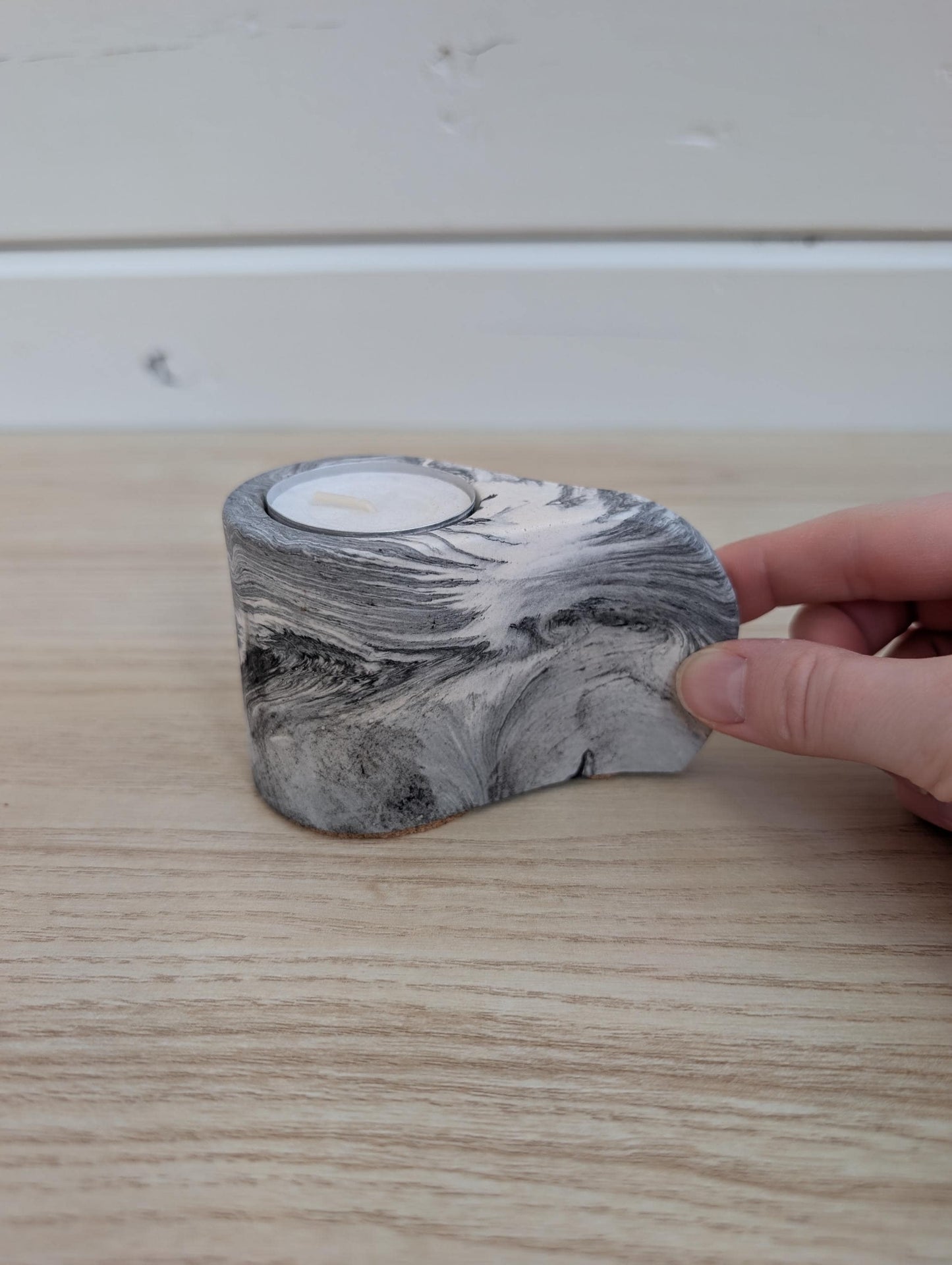 Marbled Modern Candle Holder