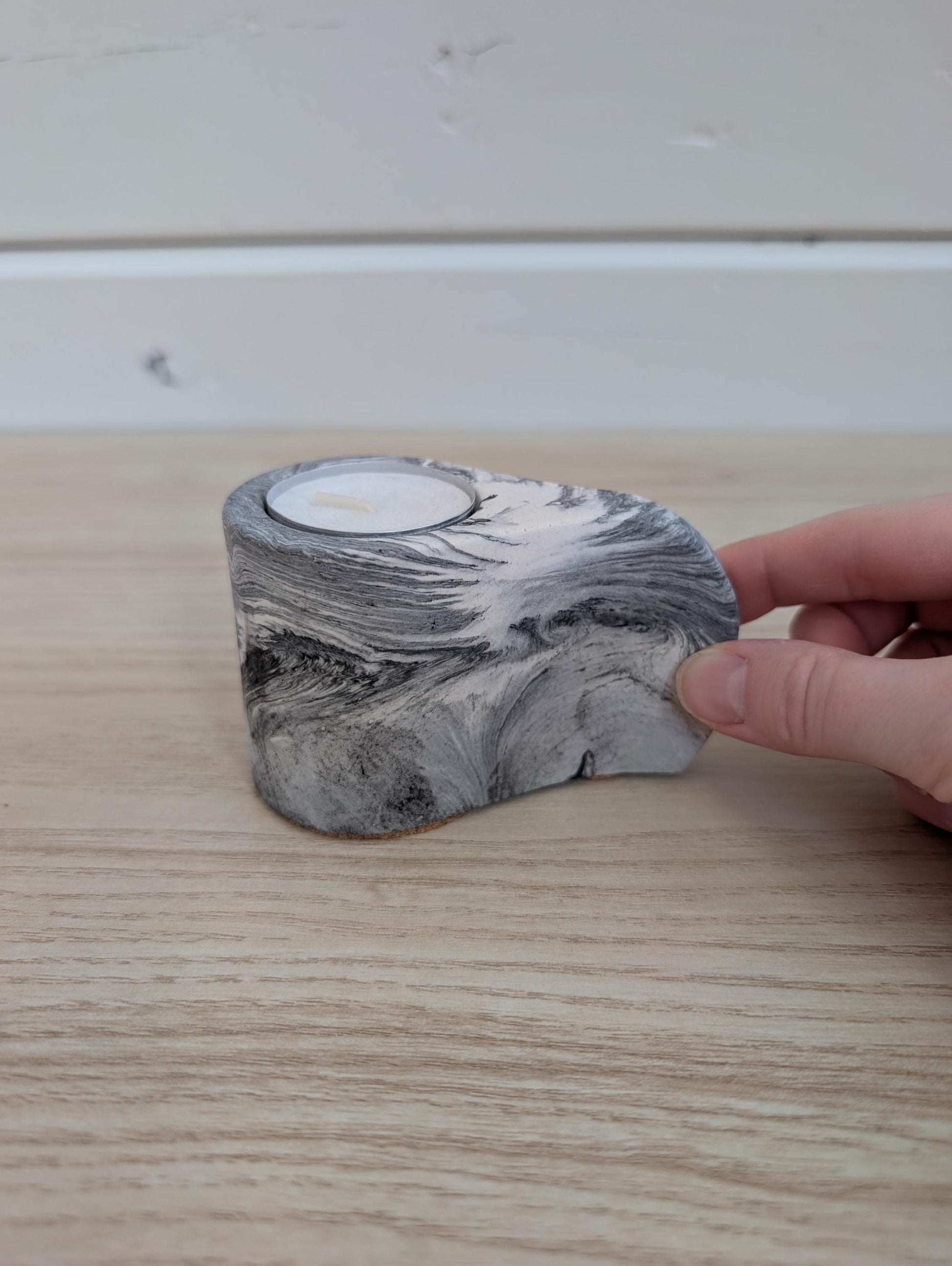 Marbled Modern Candle Holder