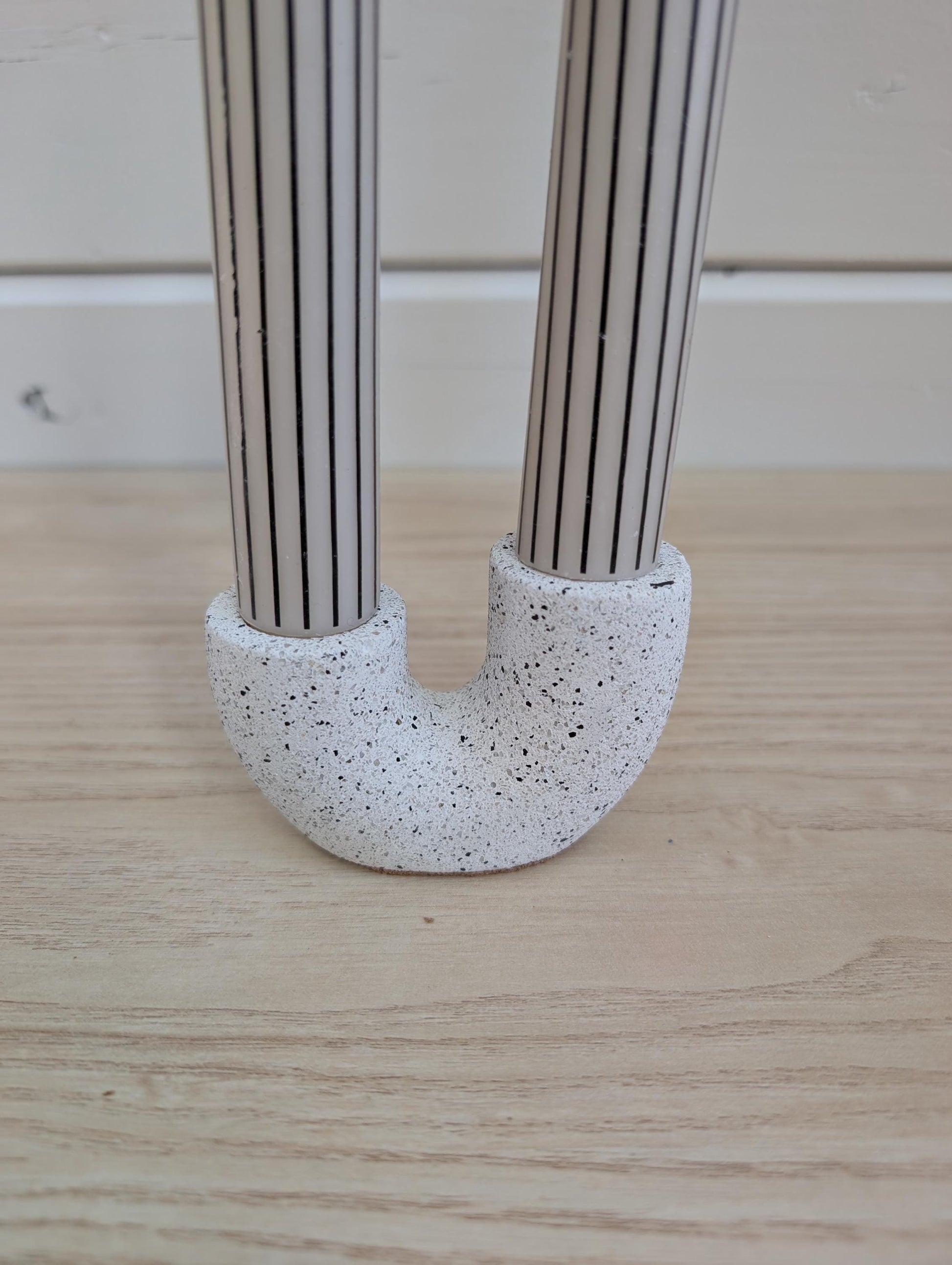 Concrete Double Taper Candle Holder