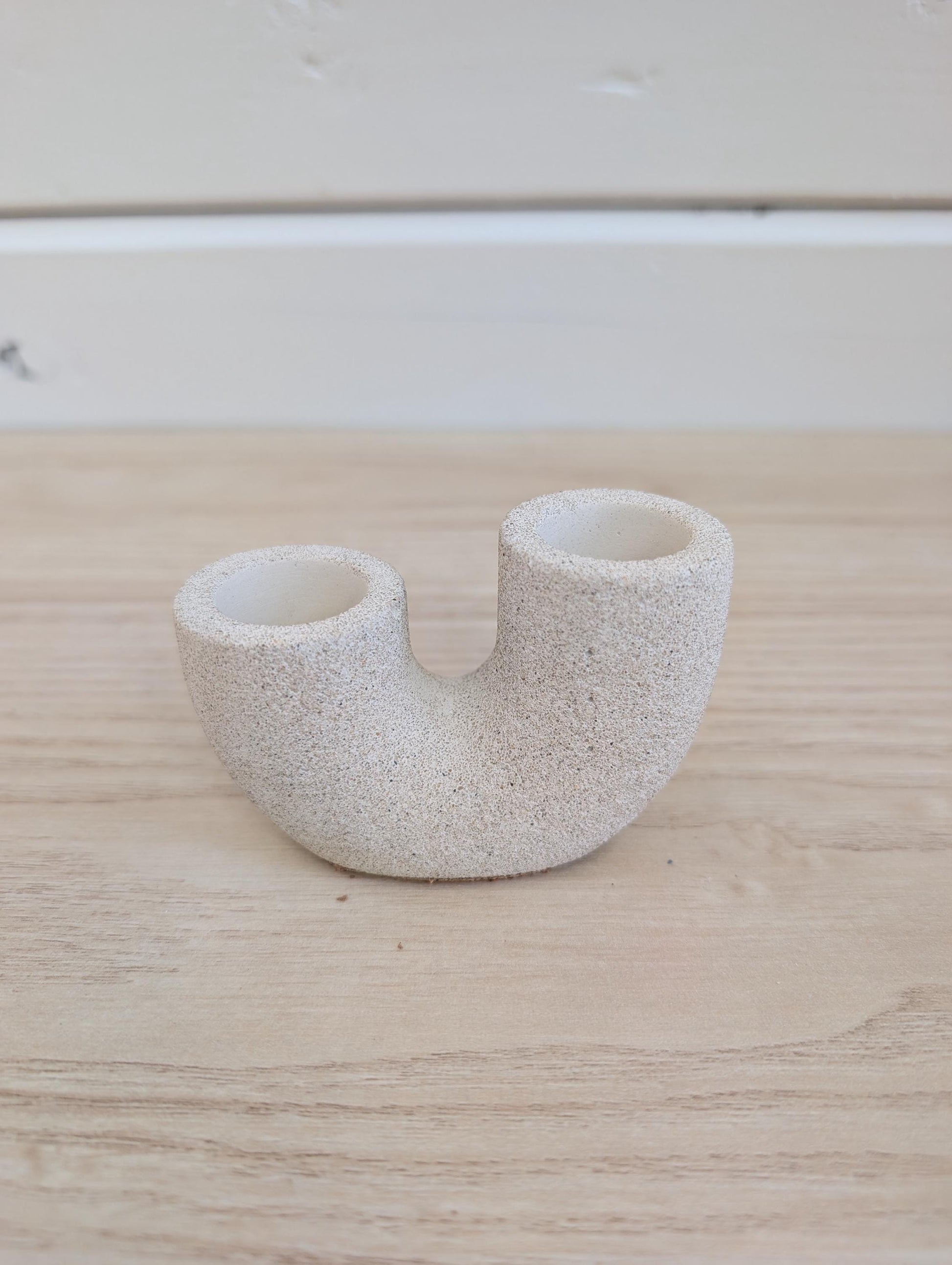 Concrete Double Taper Candle Holder