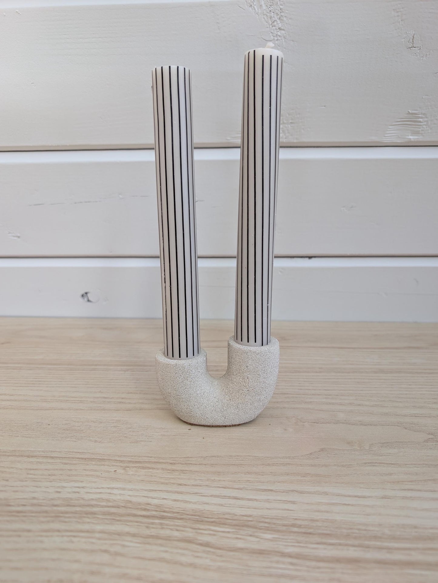 Concrete Double Taper Candle Holder