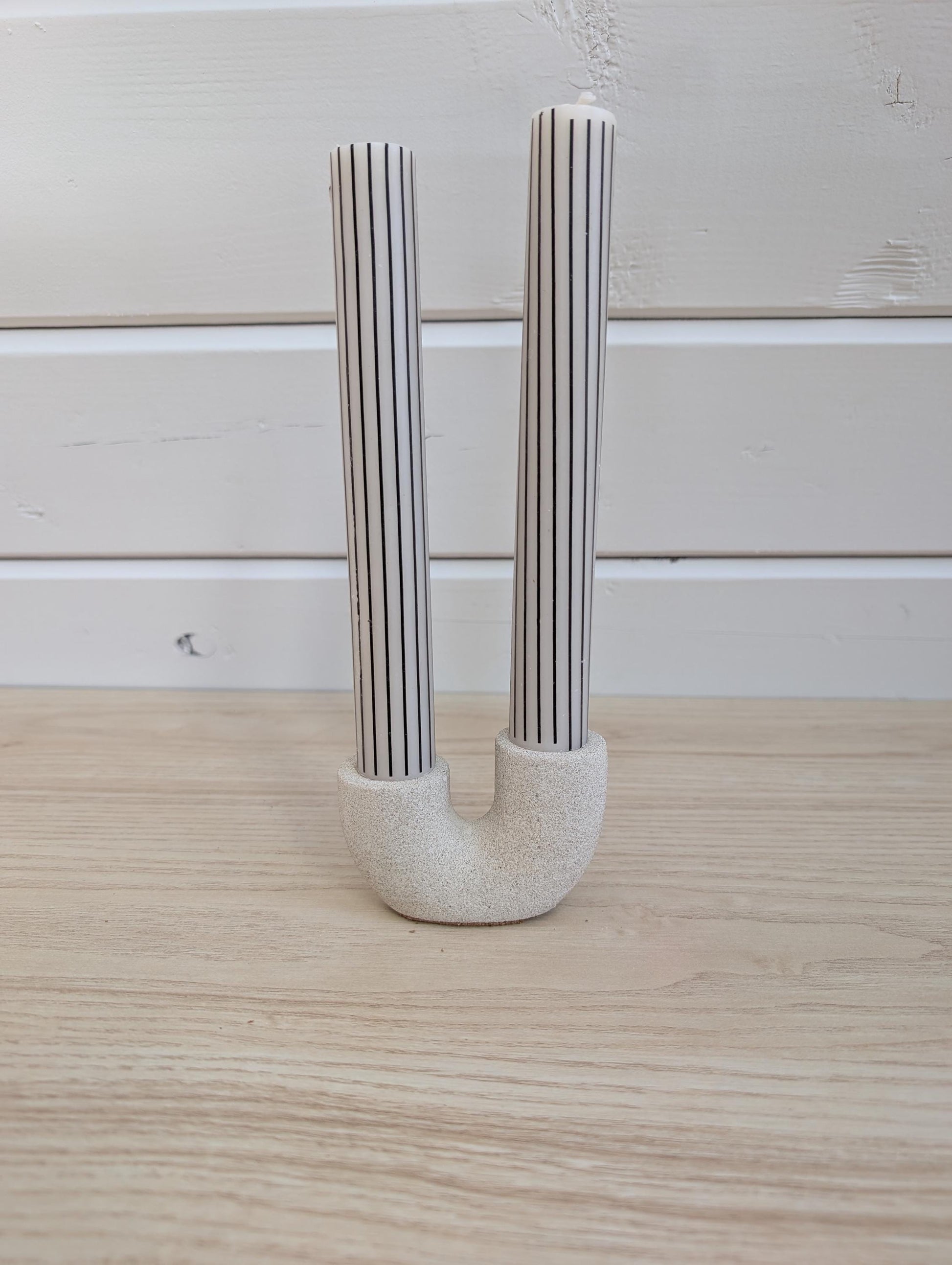 Concrete Double Taper Candle Holder