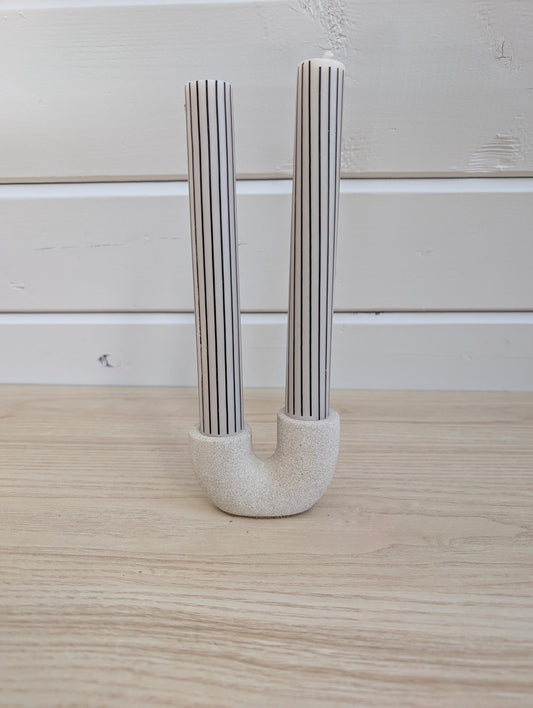 Concrete Double Taper Candle Holder