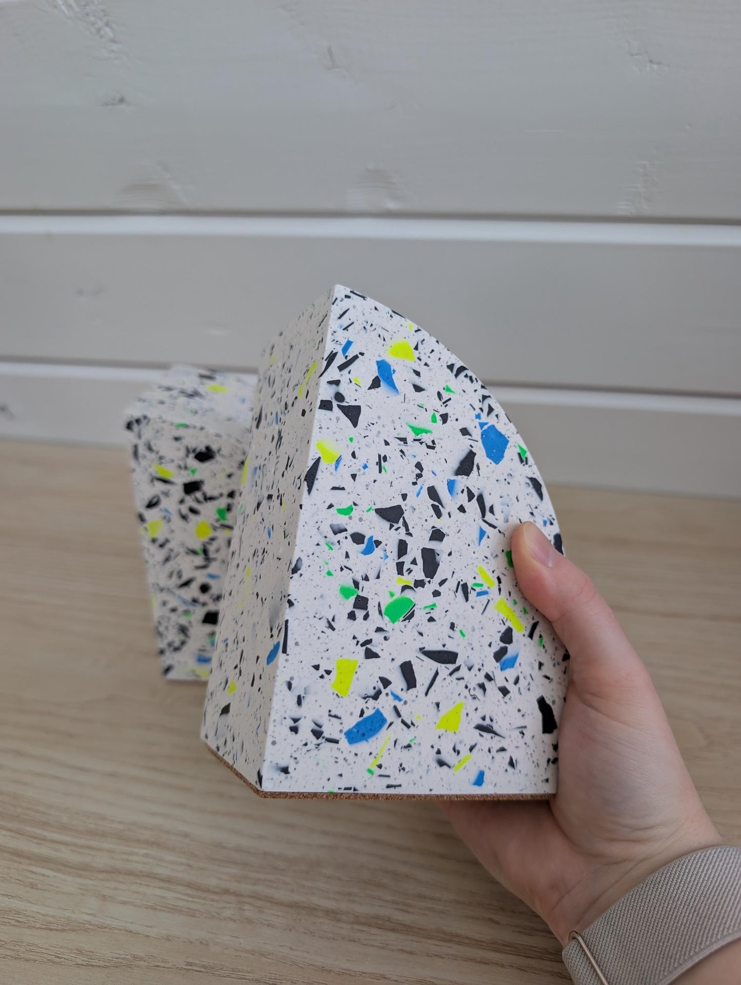 Multicolor Neon Eco-Friendly Terrazzo Bookends