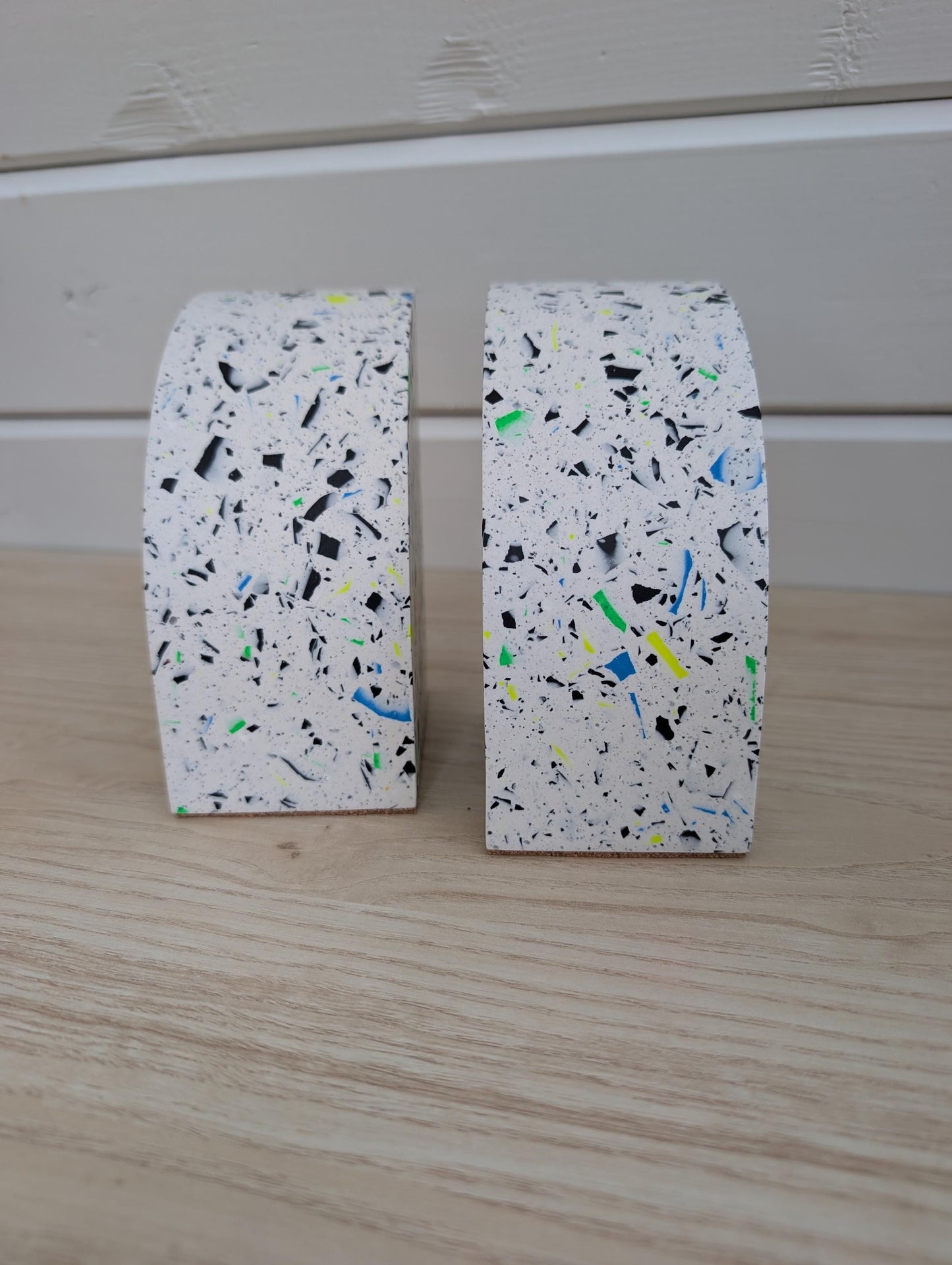 Multicolor Neon Eco-Friendly Terrazzo Bookends