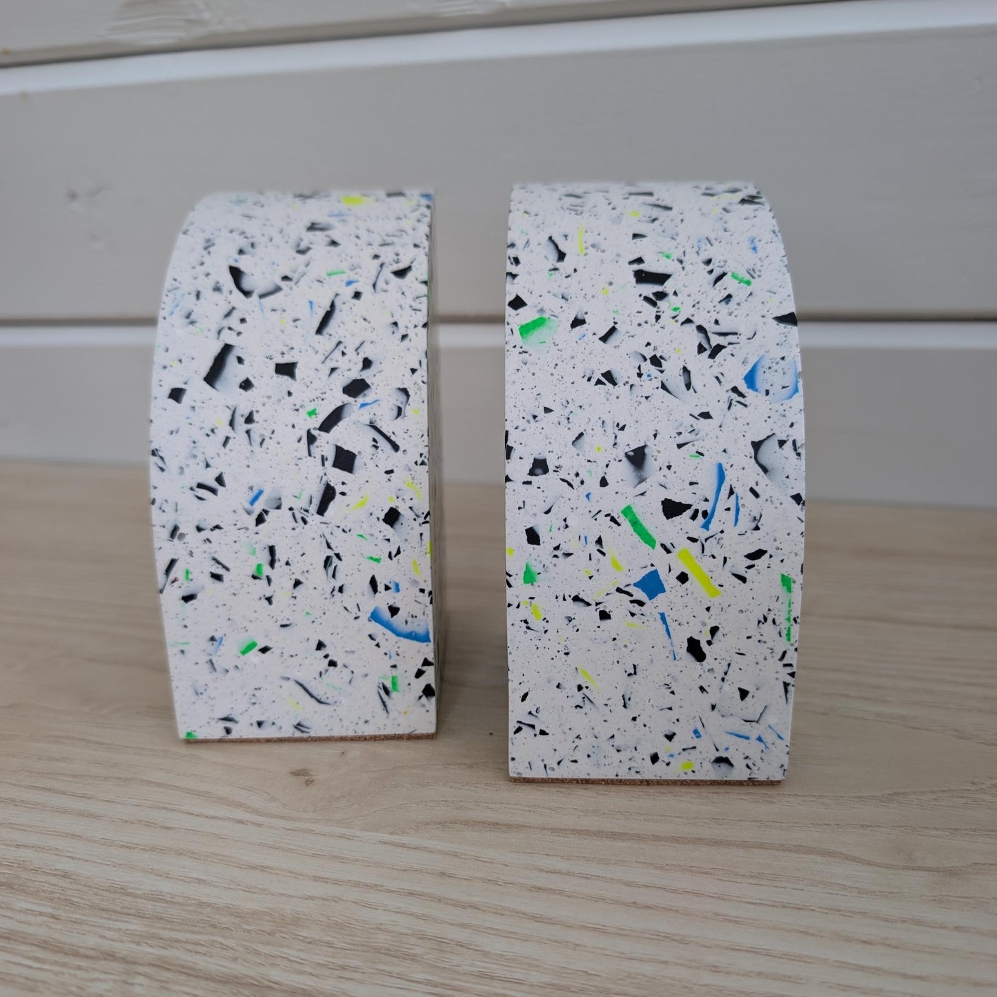 Multicolor Neon Eco-Friendly Terrazzo Bookends