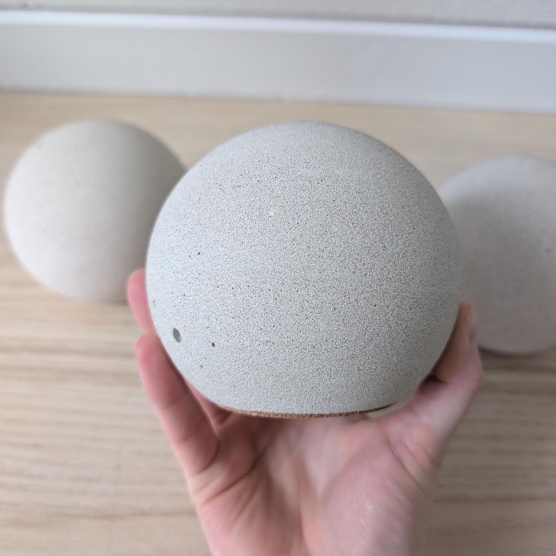 Minimalist Concrete Sphere Doorstop, Modern Scandi Home Decor, Stone Doorstopper