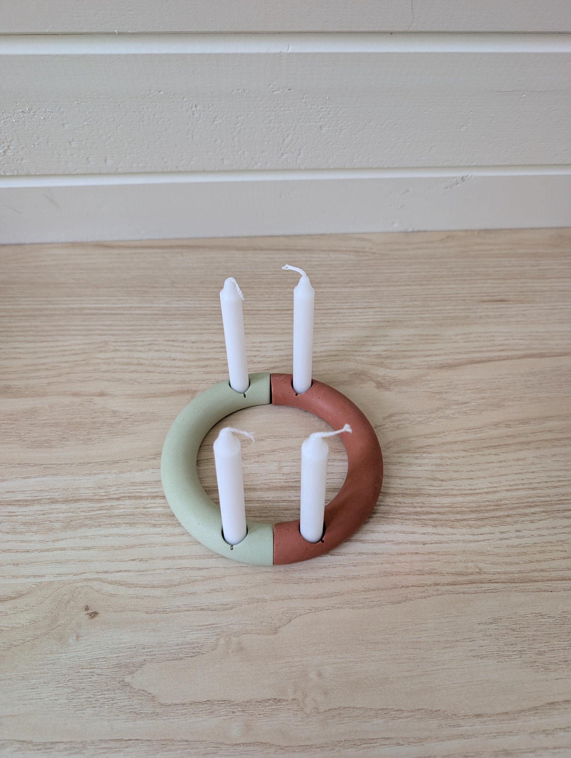 Crescent Mini Taper Holder, Minimalist Concrete Mini Candleholder