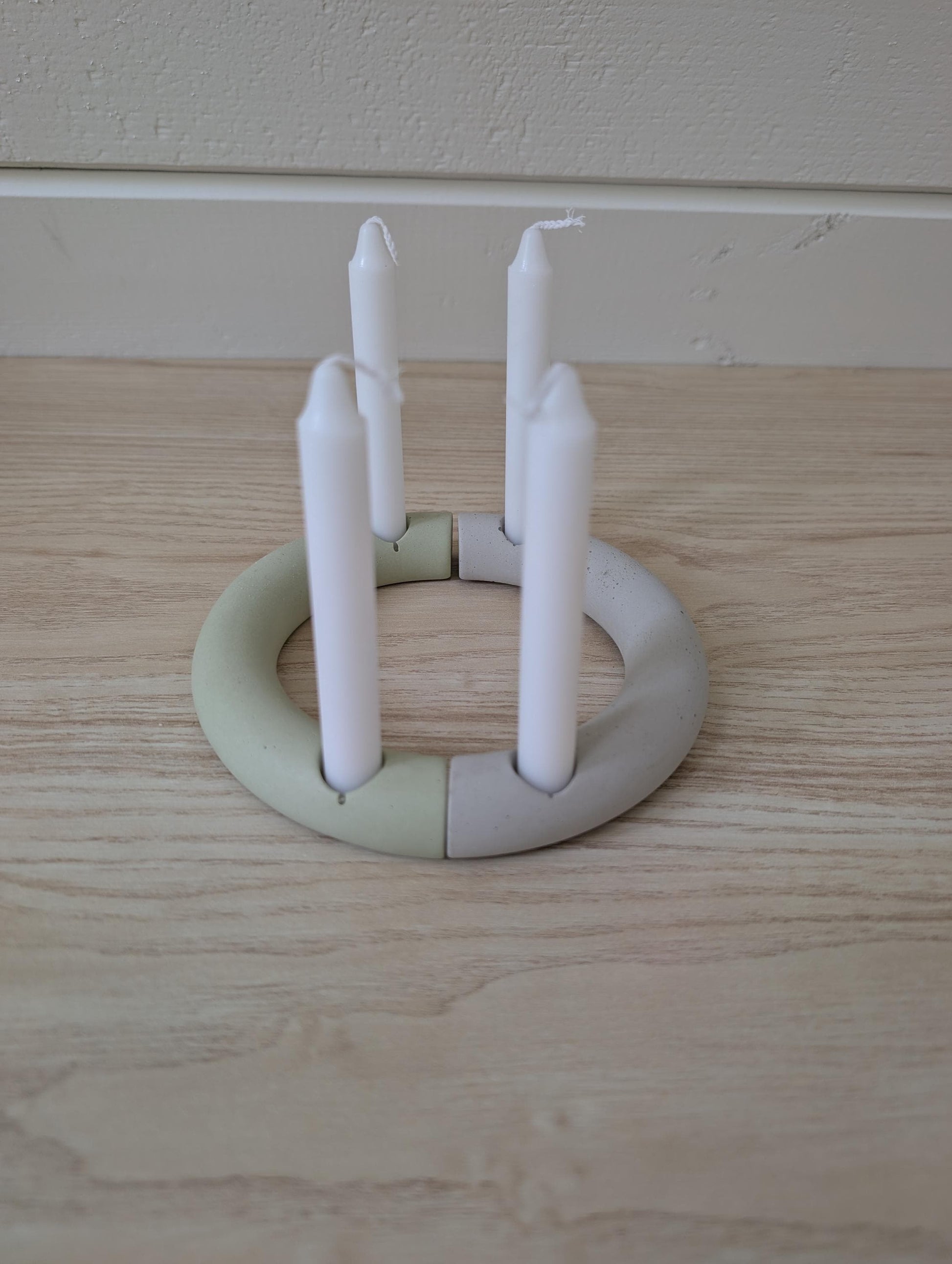 Crescent Mini Taper Holder, Minimalist Concrete Mini Candleholder