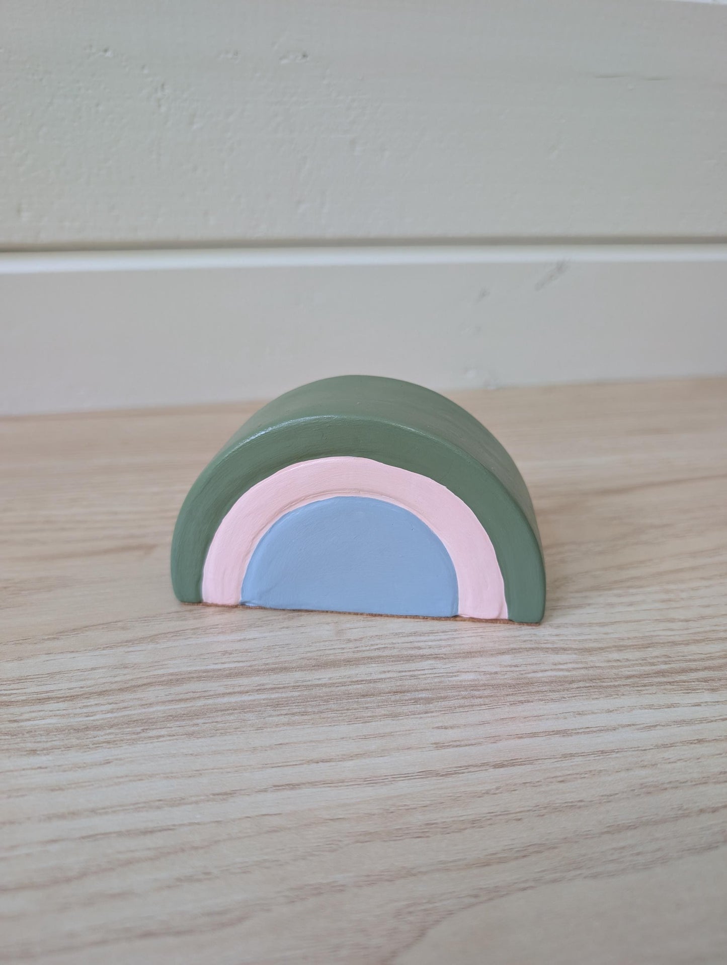 Painted Concrete Rainbow Bookend, Nursery Rainbow Shelf Decor