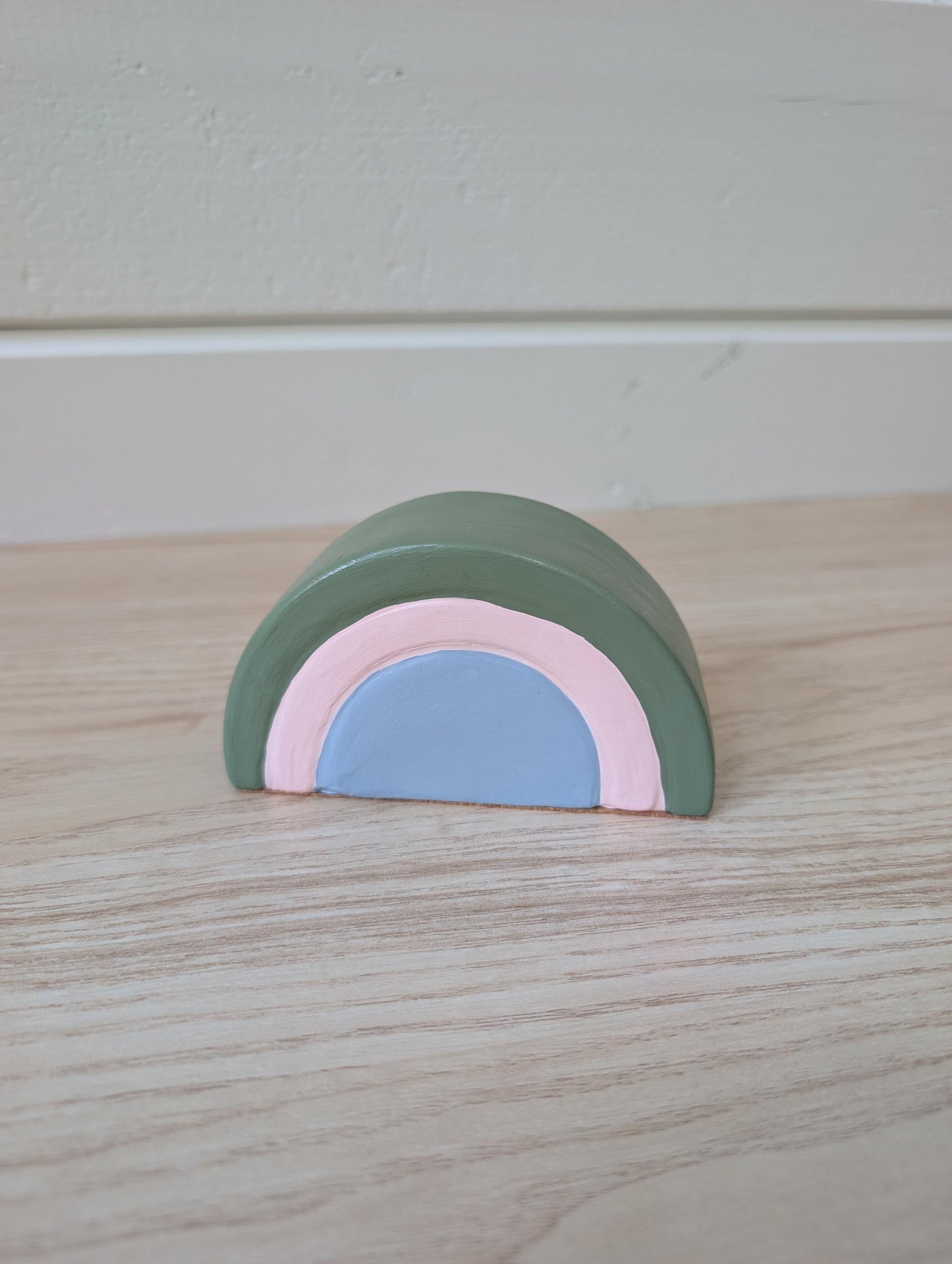 Painted Concrete Rainbow Bookend, Nursery Rainbow Shelf Decor