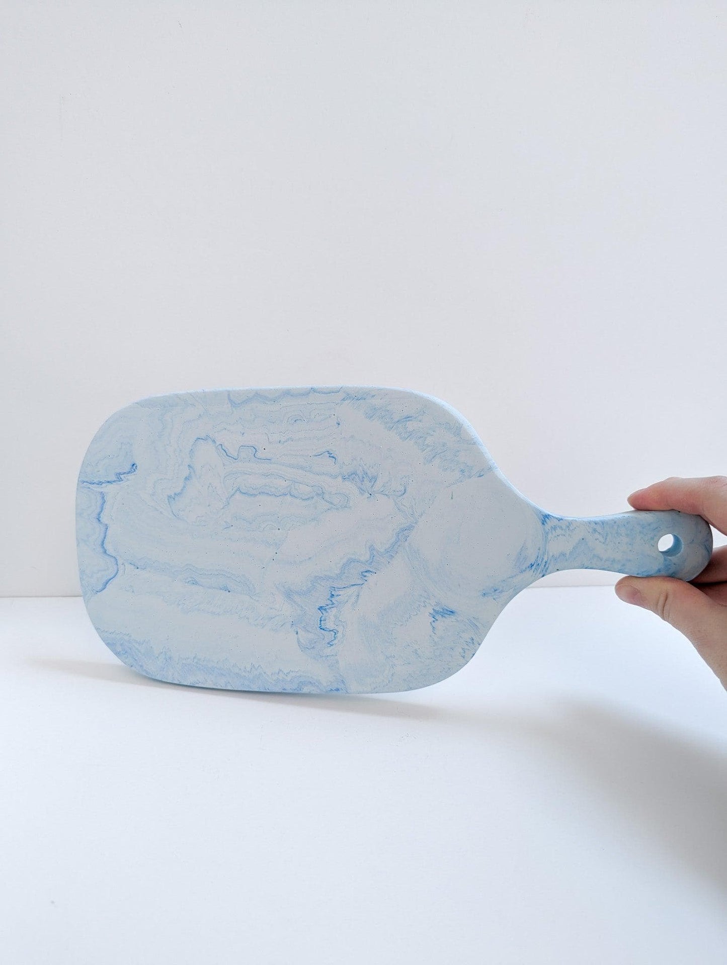 Blue Marbled Handled Tray