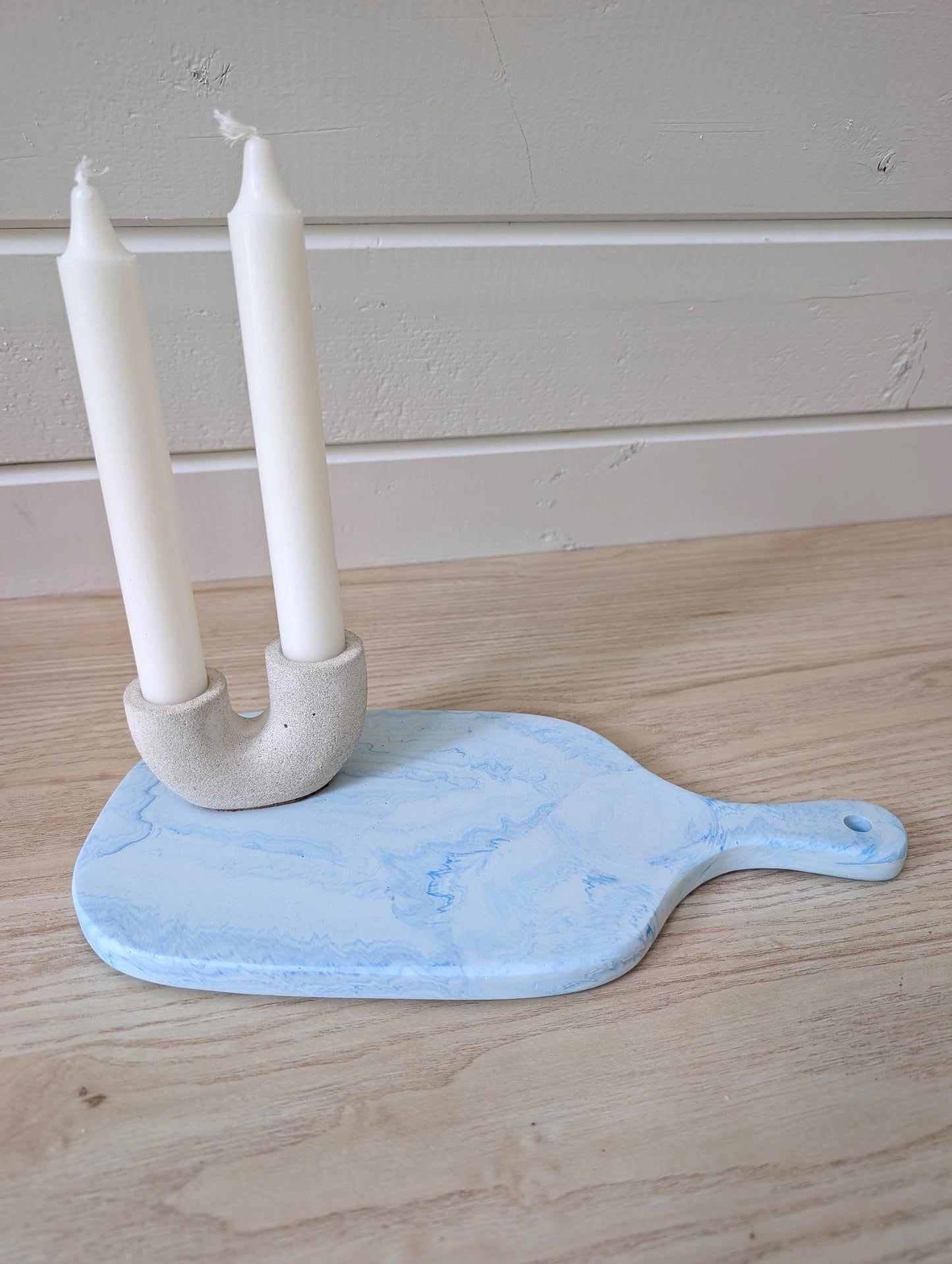 Blue Marbled Handled Tray